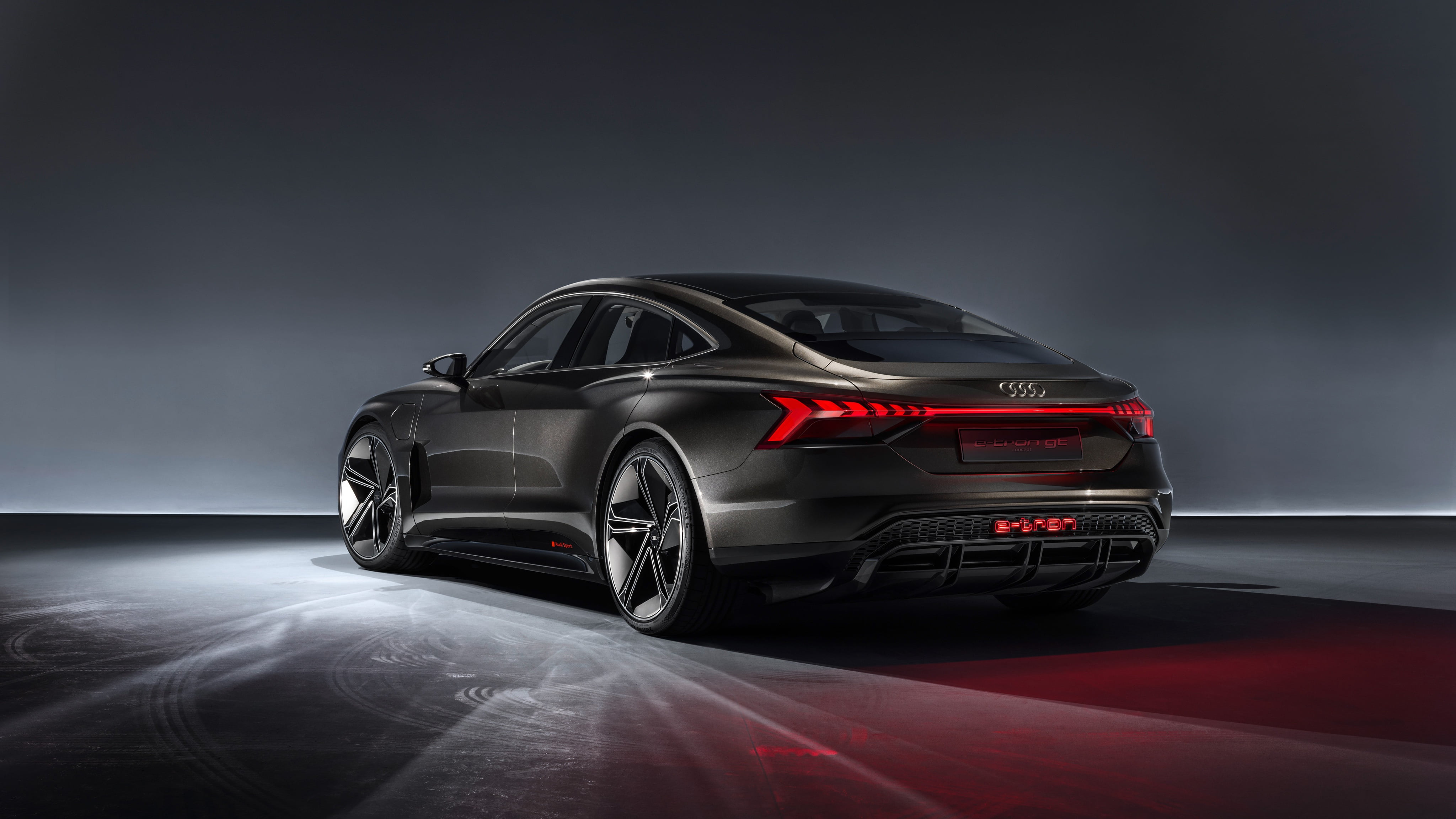 E-Tron GT, Concept, e-tron GT Concept, 2018, Audi, rear view, 4K, HD Wallpaper