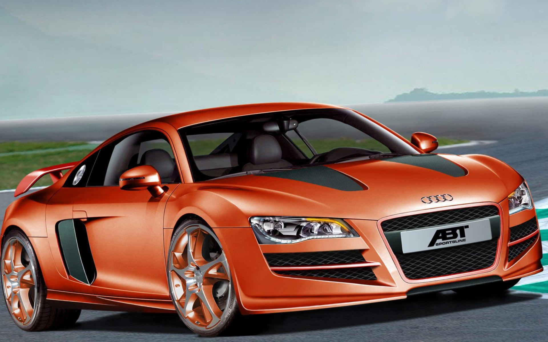 no people, mode of transportation, water, orange, luxury, day, nature, sports car, car, motion, sky, retro styled, journey, motor vehicle, ABT, vehicle, HD Wallpaper