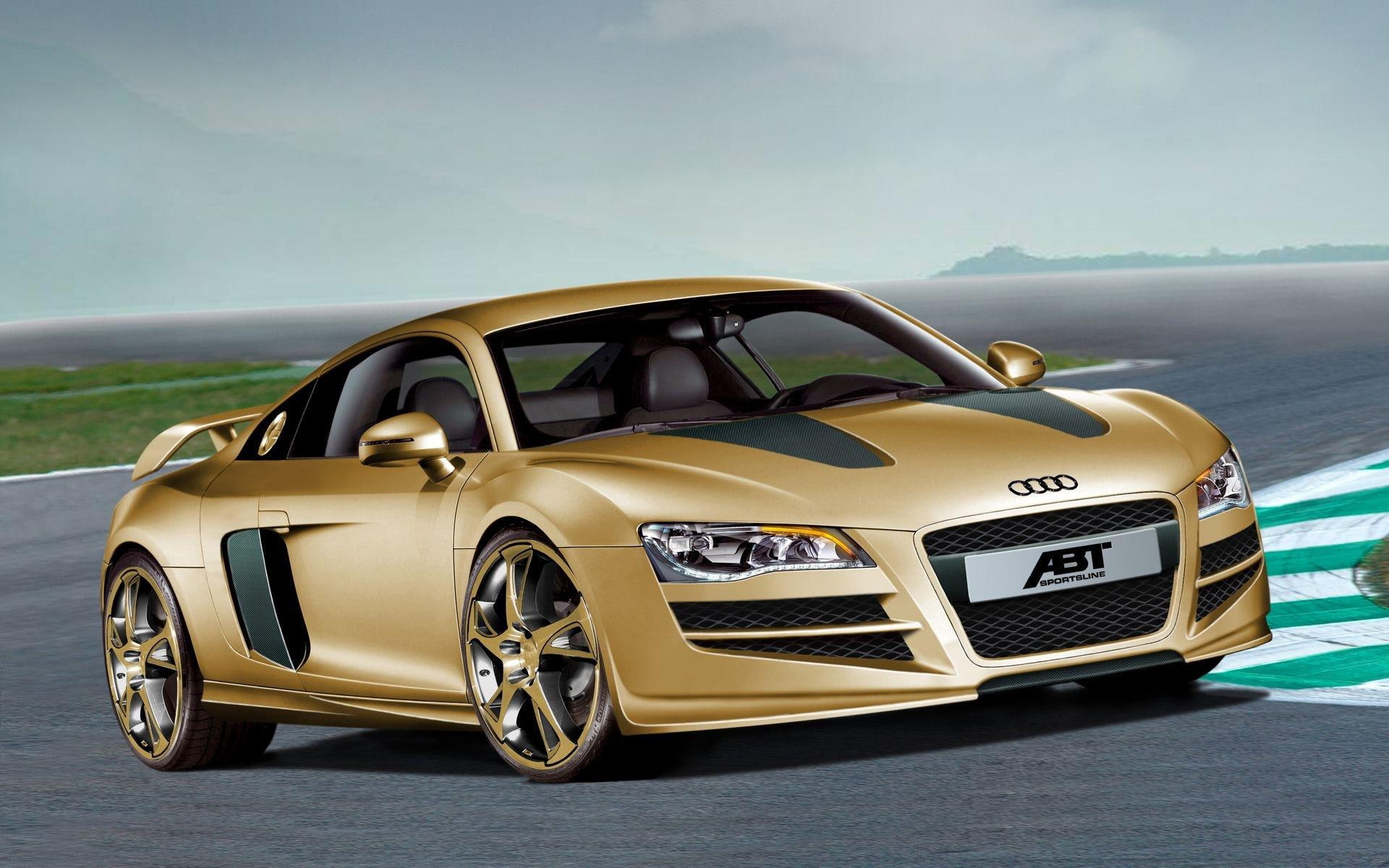 gold, r, 1080P, cars, audi r8, audi, abt, 1920x1200, HD Wallpaper