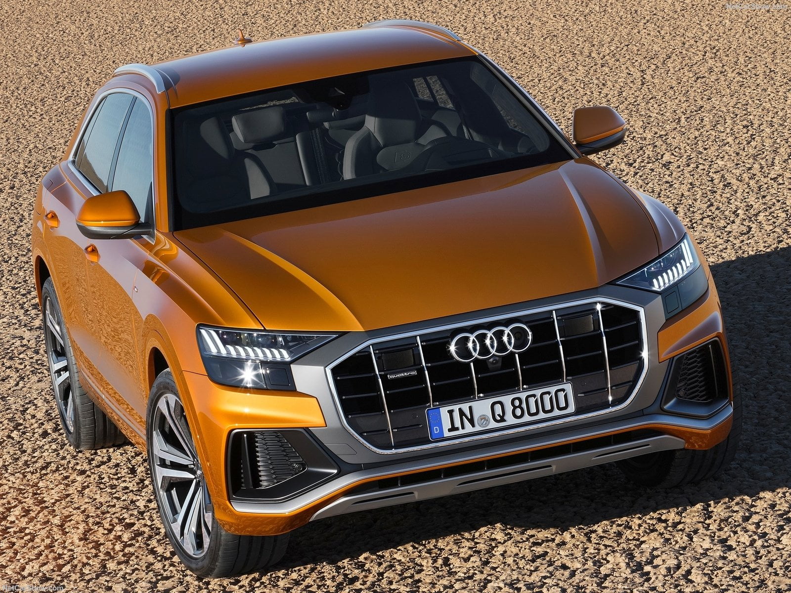 vintage car, land vehicle, taxi, car, transportation, yellow, communication, high angle view, road, stationary, city, nature, outdoors, Audi Q8 2019, no people, HD Wallpaper