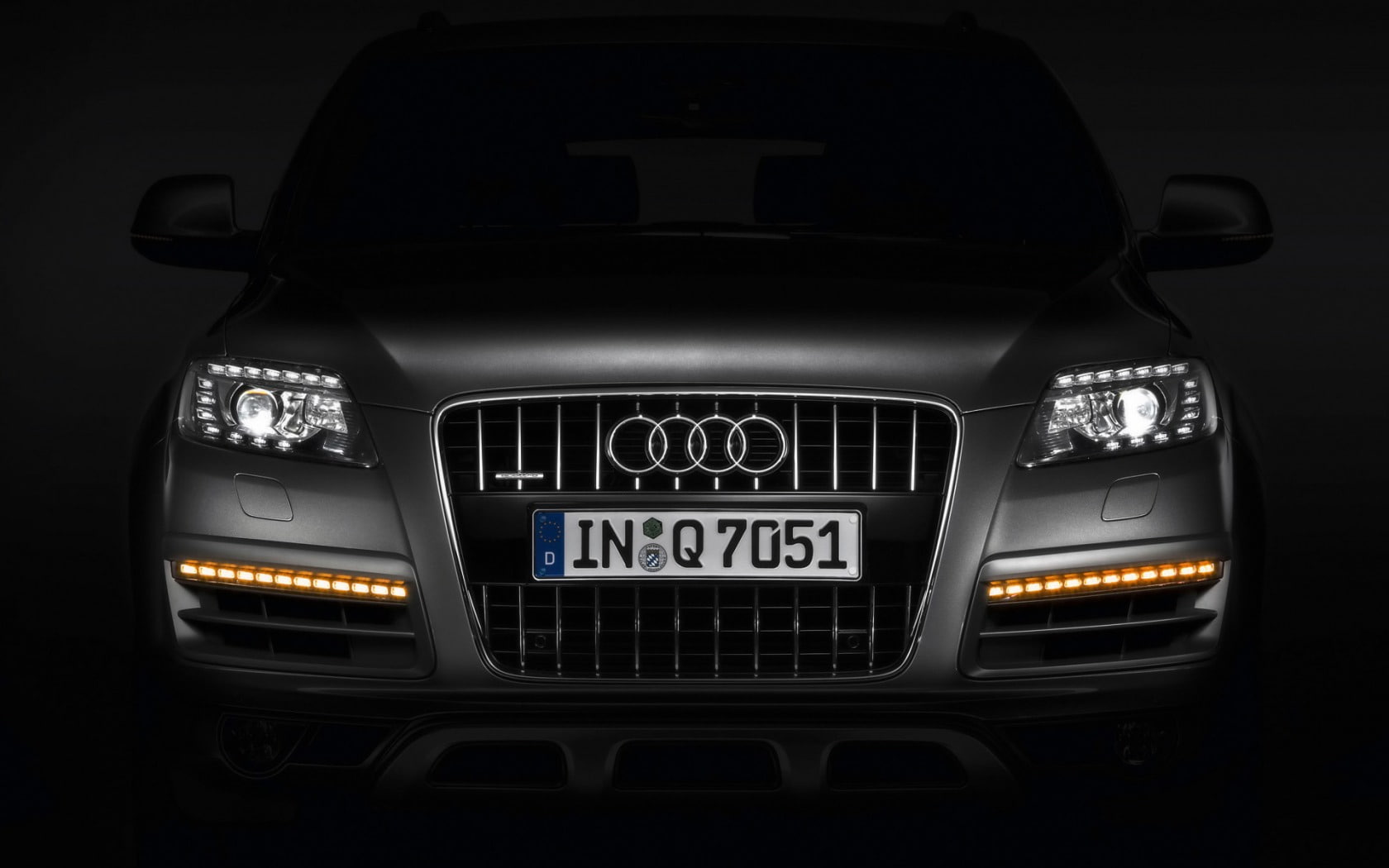 audi q7, audi, front, car, 720P, q, black, view, front view, HD Wallpaper