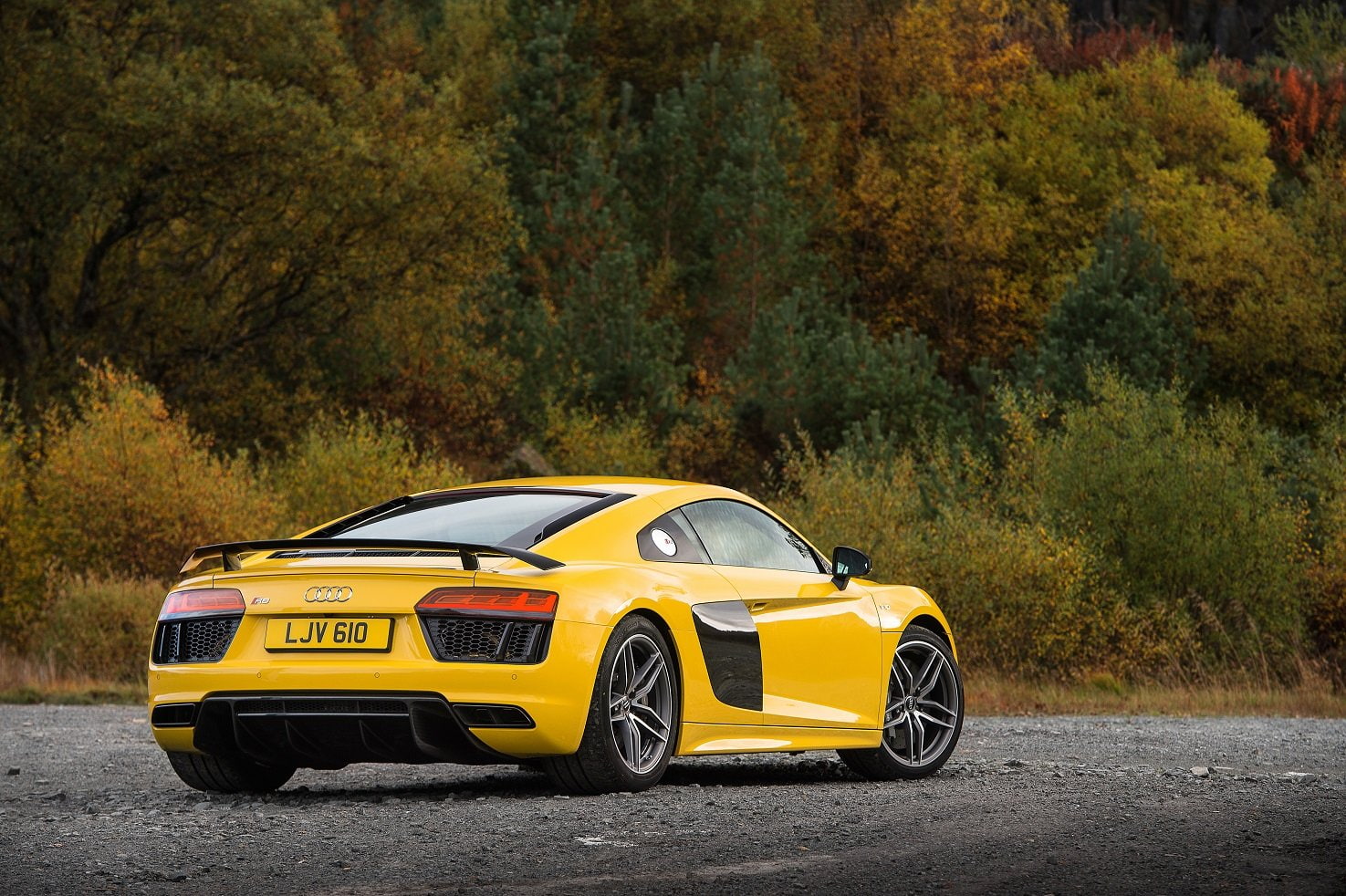cars, v10, 720P, 2015, yellow, plus, uk-spec, audi-r8, HD Wallpaper