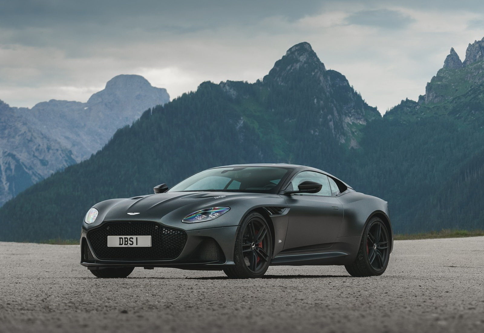 superleggera, non-urban scene, no people, nature, dbs, luxury, sky, car, grey, outdoors, 720P, sports car, scenics - nature, mountain peak, road, day, HD Wallpaper