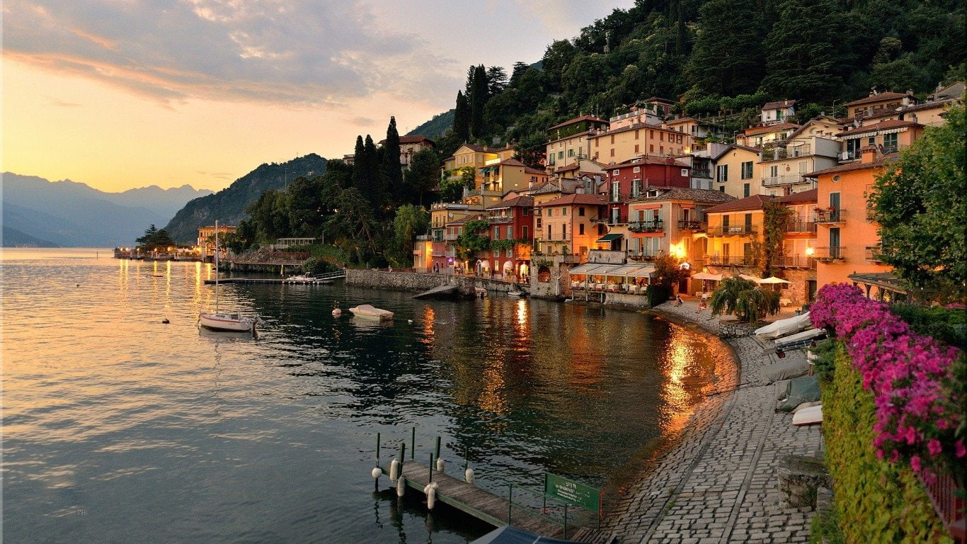 Towns, 720P, Varenna, Italy, Sunset, Water, HD Wallpaper