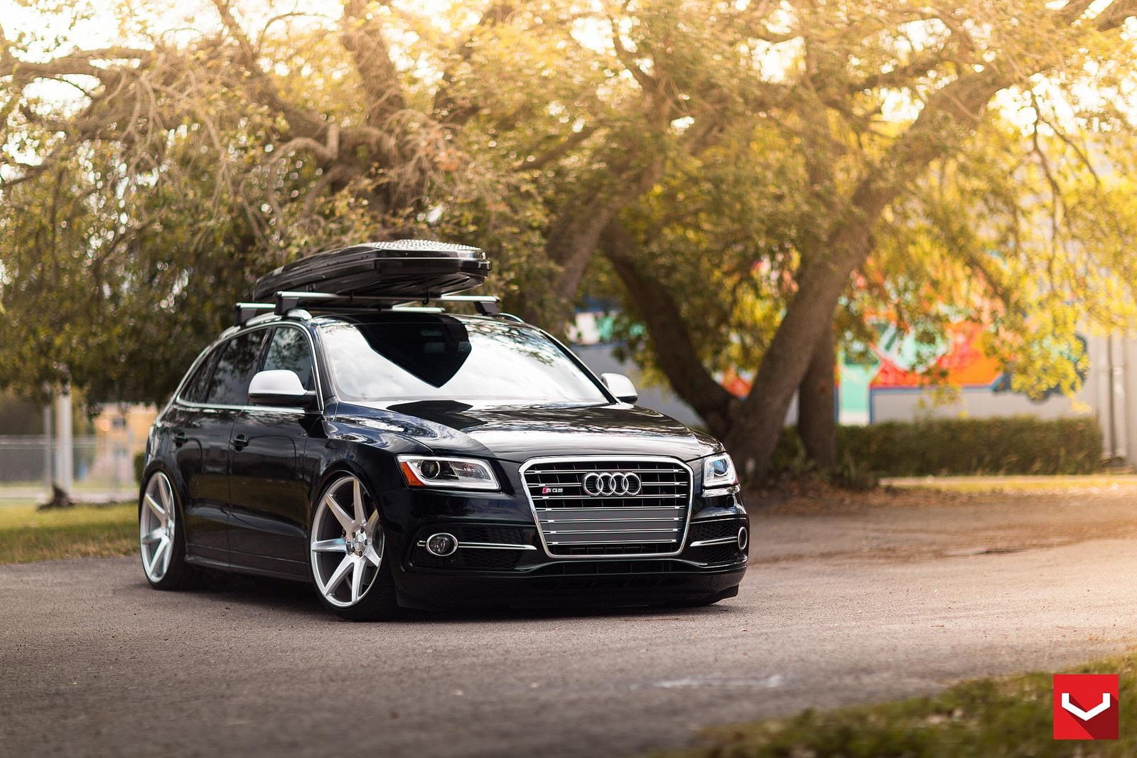 sq5, black, audi, cars, tuning, 720P, vossen, wheels, HD Wallpaper