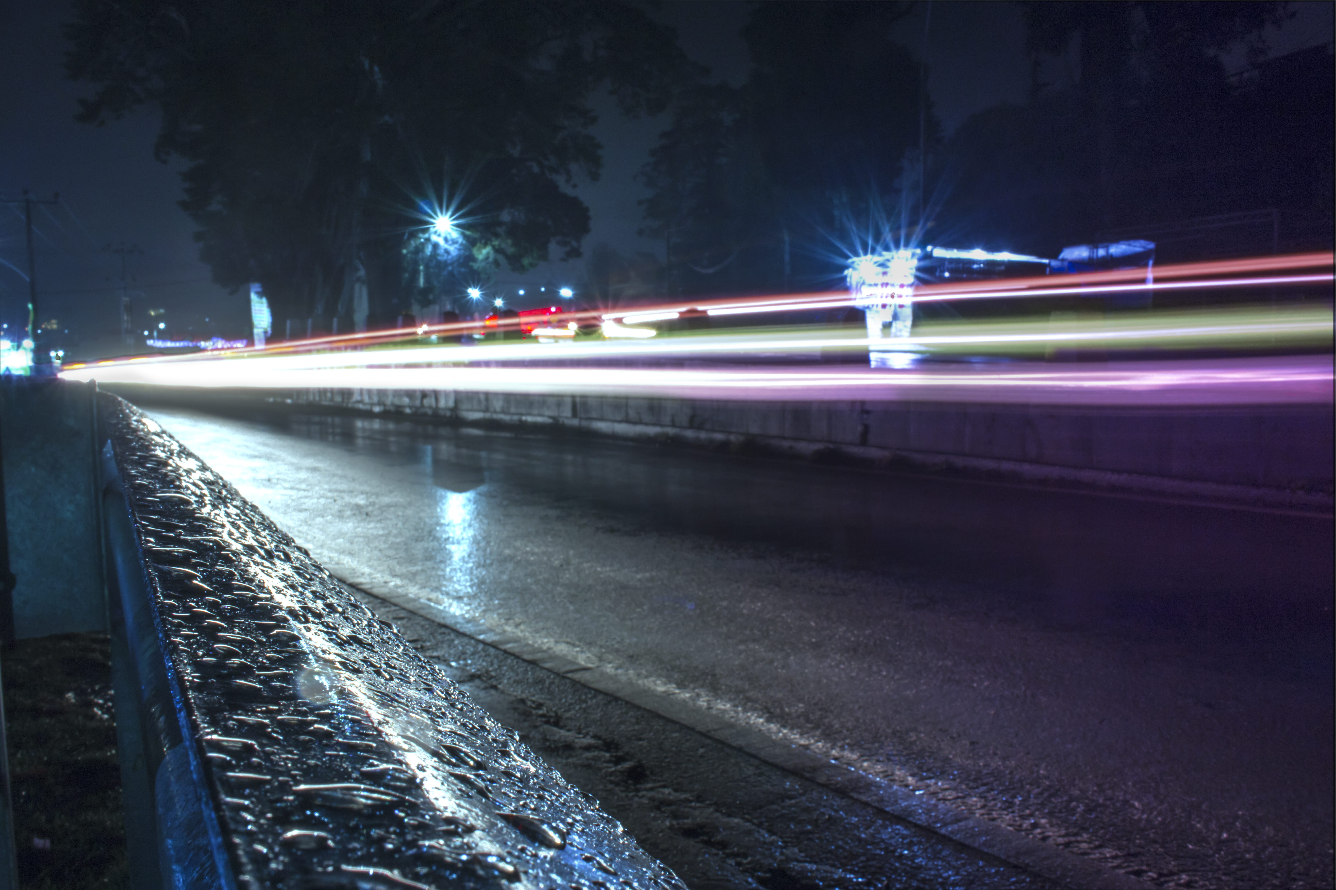 water, nuwara eliya, sri lanka, gregory lake inn, transportation, street light, outdoors, speed, night, traffic, lighting equipment, light trail, street, HD Wallpaper