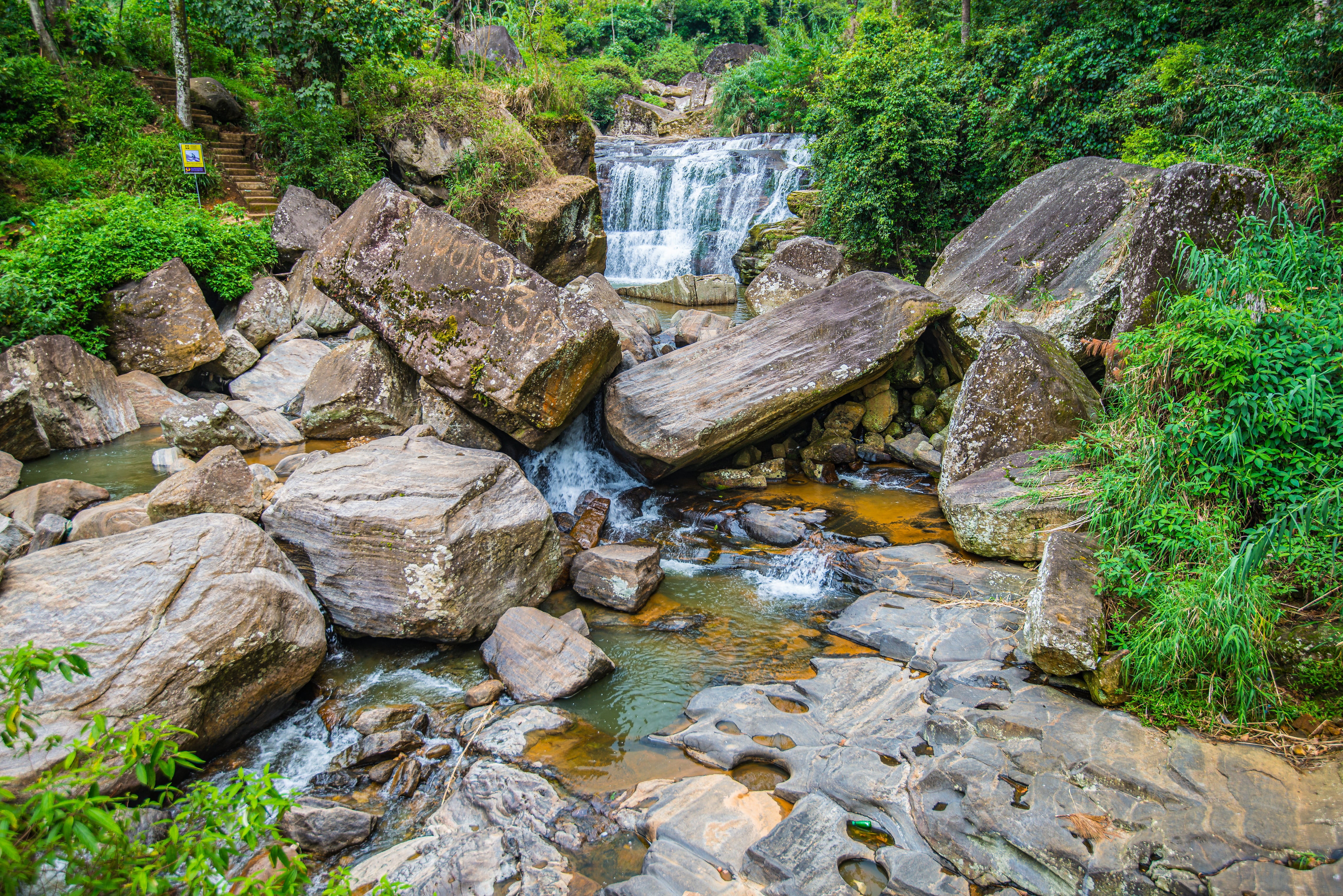 forest, Sri Lanka, river, waterfall, 4K, Nuwara Eliya, stones, HD Wallpaper