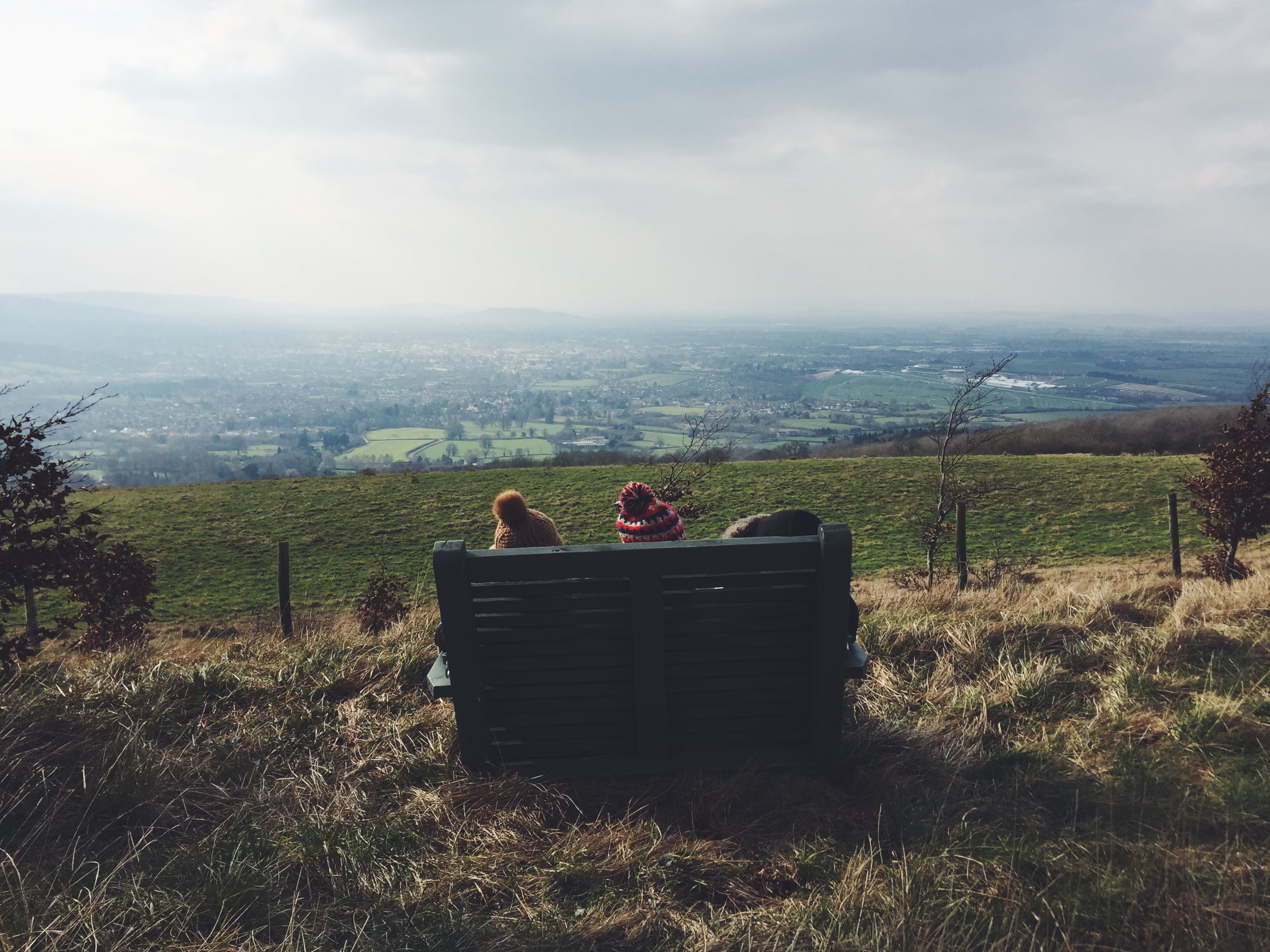sky, environment, outdoors, sitting, plant, kids, couple - relationship, cloud, men, scenics - nature, three, cloud - sky, land, 2K, grass, valley, person, HD Wallpaper