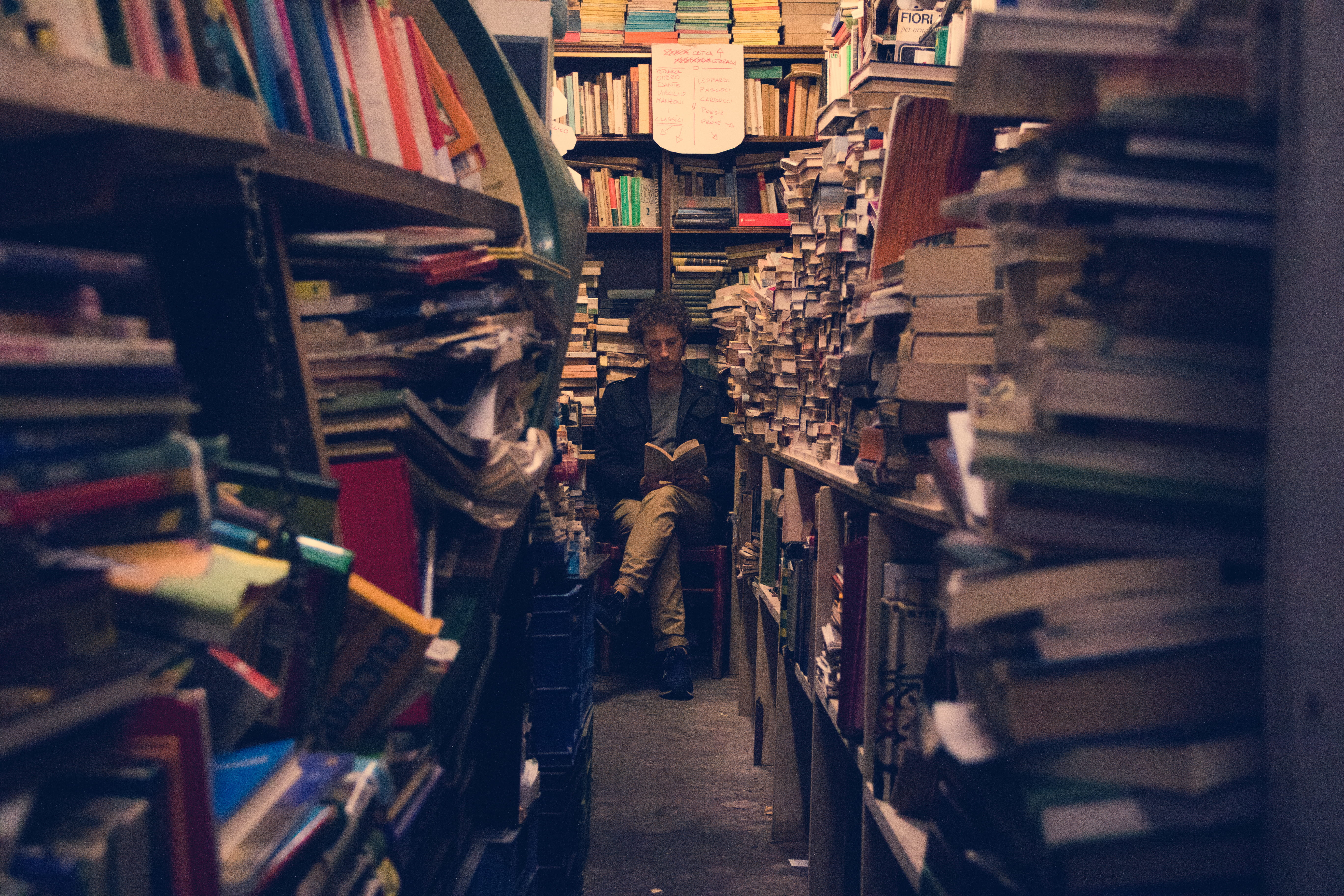 architecture, publication, shelves, end, large group of objects, abundance, learning, bookshelf, male, alley, order, man, education, selective focus, in a row, HD Wallpaper