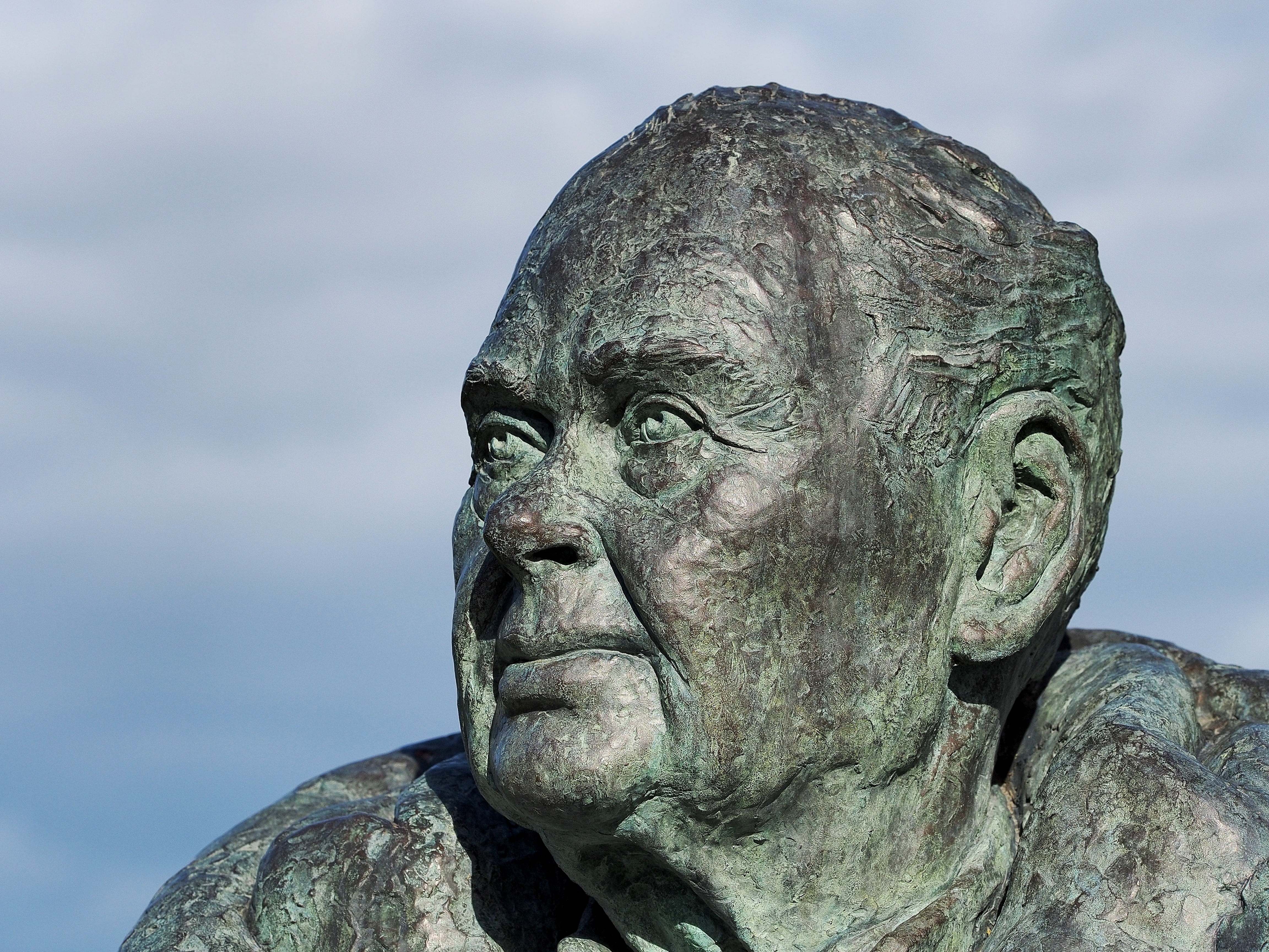 close-up, art and craft, no people, fixed, head, expression, day, craft, sculpture, art, gaze, peter, statue, 4K, cast, human representation, wildfowl, HD Wallpaper