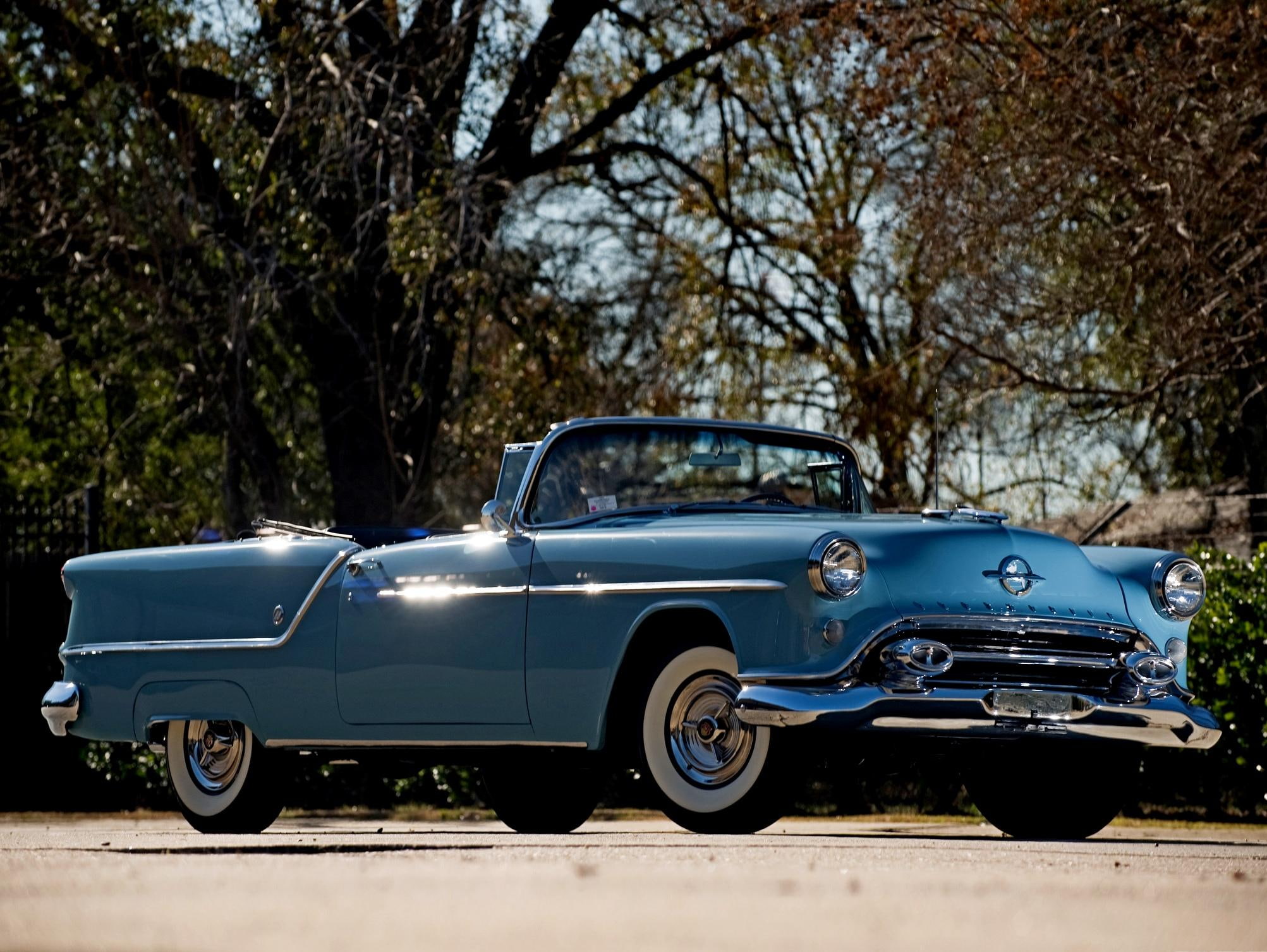 convertible, automobile, 1954, cars, super, 1080P, olds, oldsmobile, vintage, classic, antique, HD Wallpaper