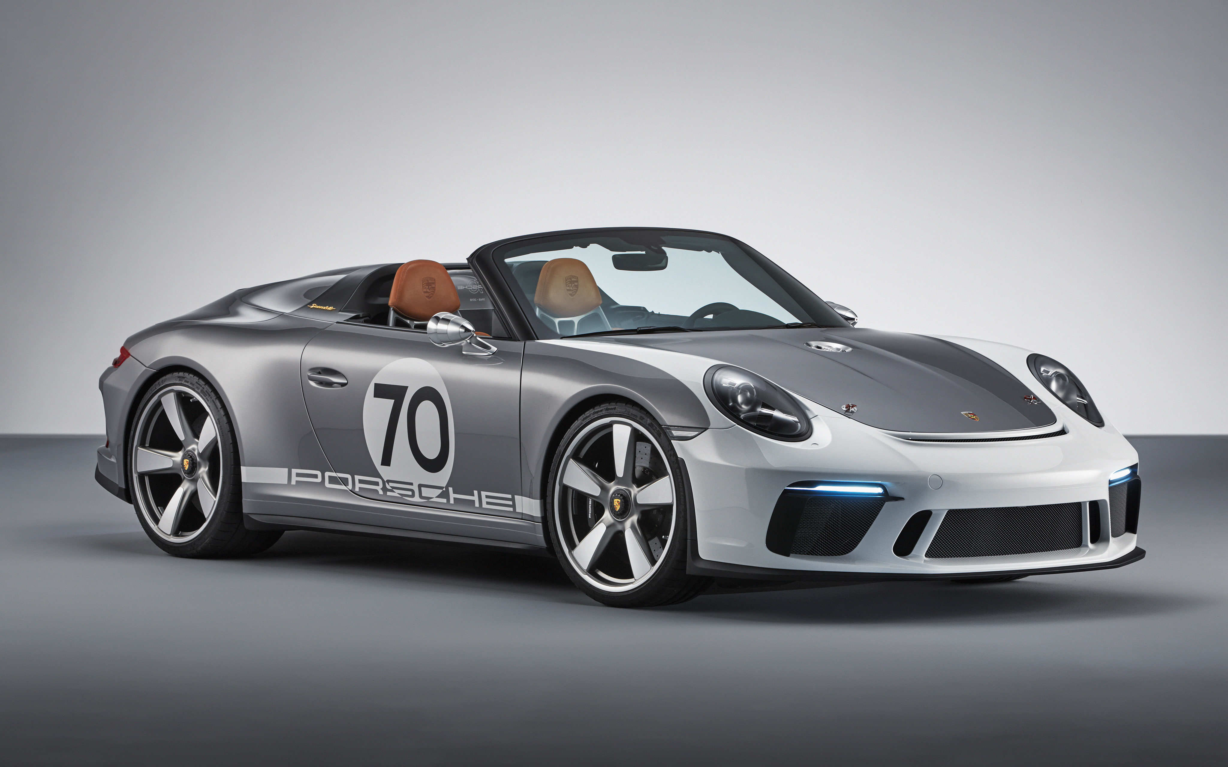 indoors, sport, gray, land vehicle, Porsche 911 Speedster Concept, studio shot, car, 2018, luxury, racecar, motor vehicle, transportation, motorsport, wealth, HD Wallpaper