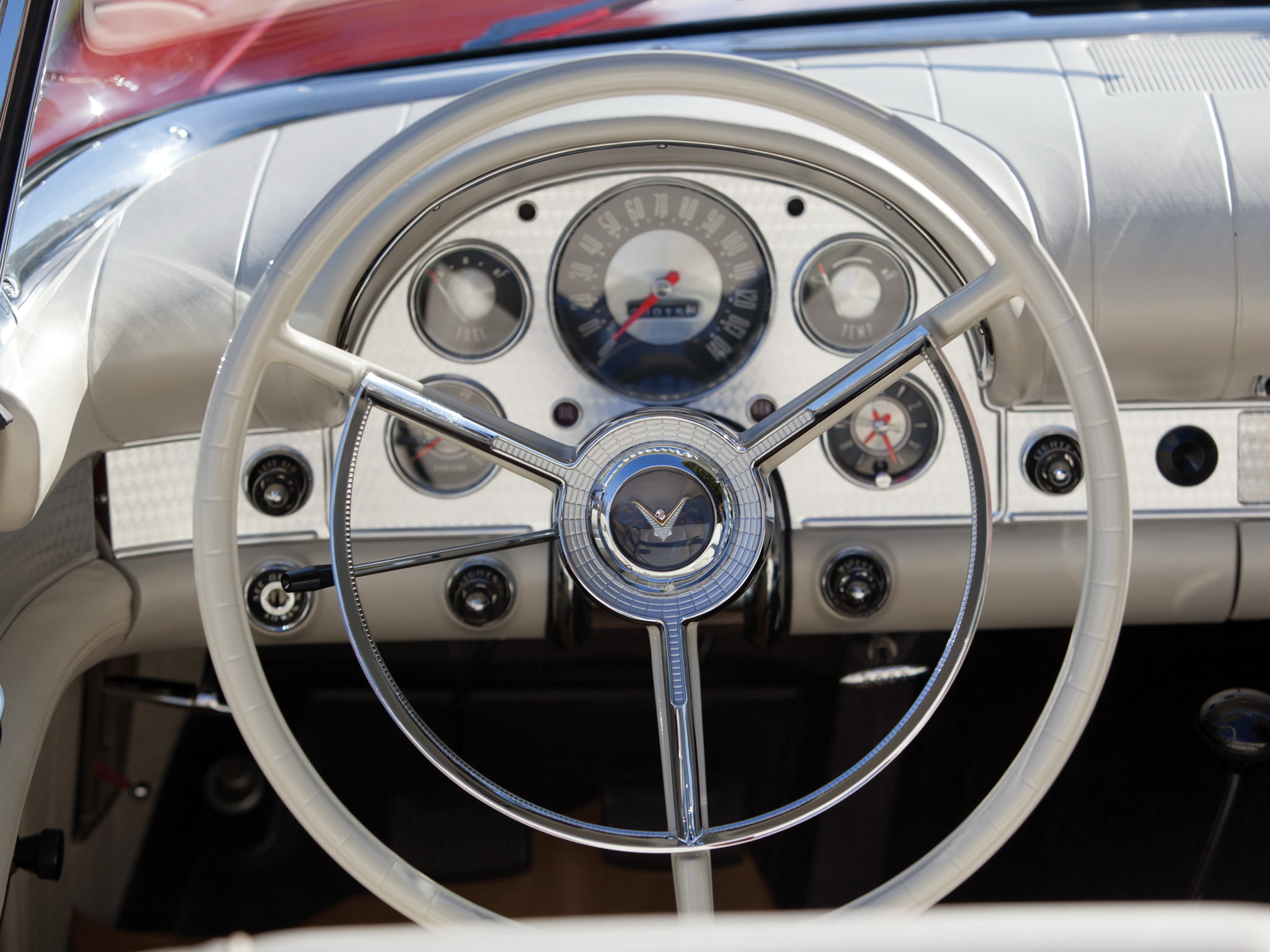 retro, ford, interior, 300hp, supercharged, thunderbird, special, 40a, 312, 1957, muscle, supercar, 1080P, HD Wallpaper