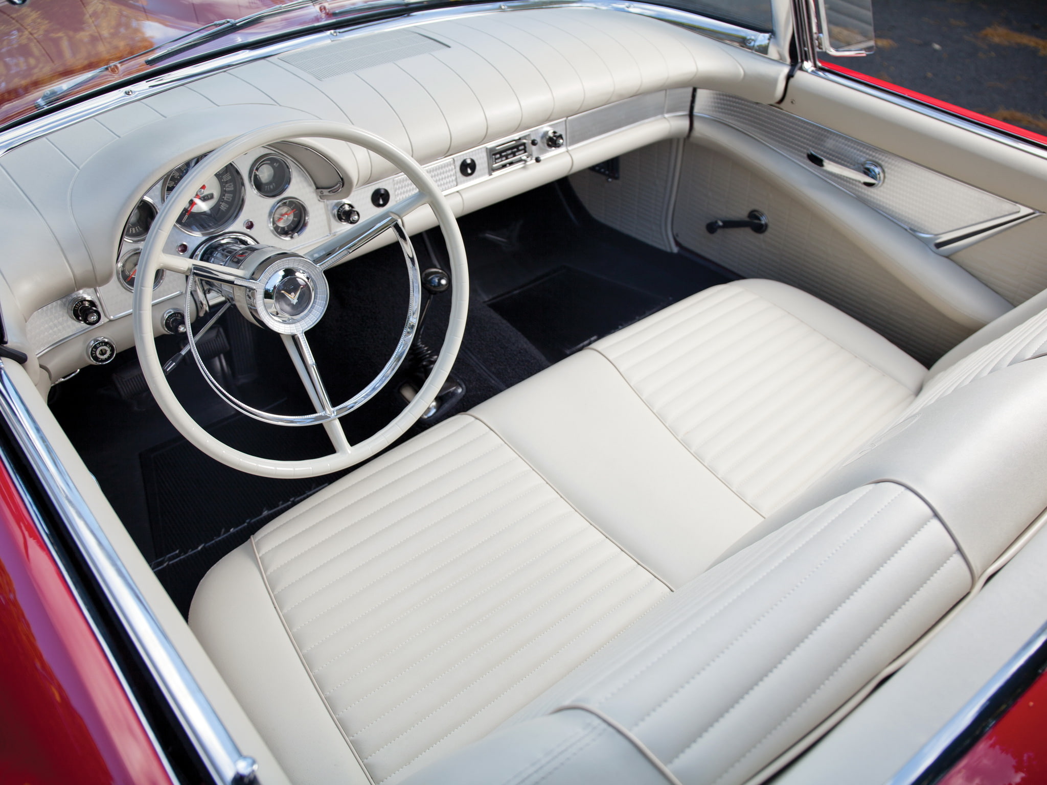 ford, 1957, retro, interior, supercar, thunderbird, muscle, supercharged, 300hp, 40a, 312, special, 1080P, HD Wallpaper