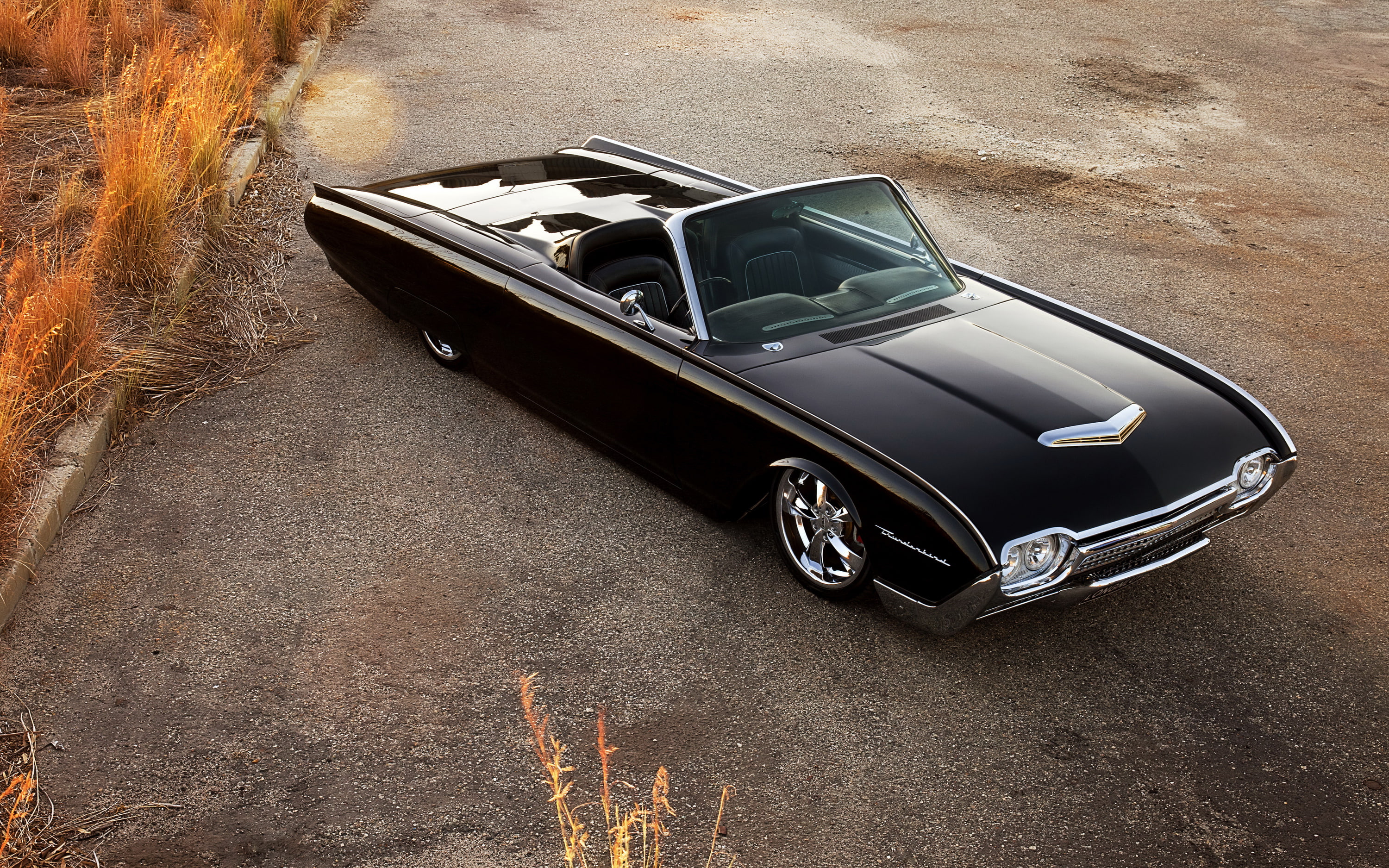 lowriders, 2K, car, lowrider, ford, classic, roadster, tuning, thunderbird, HD Wallpaper