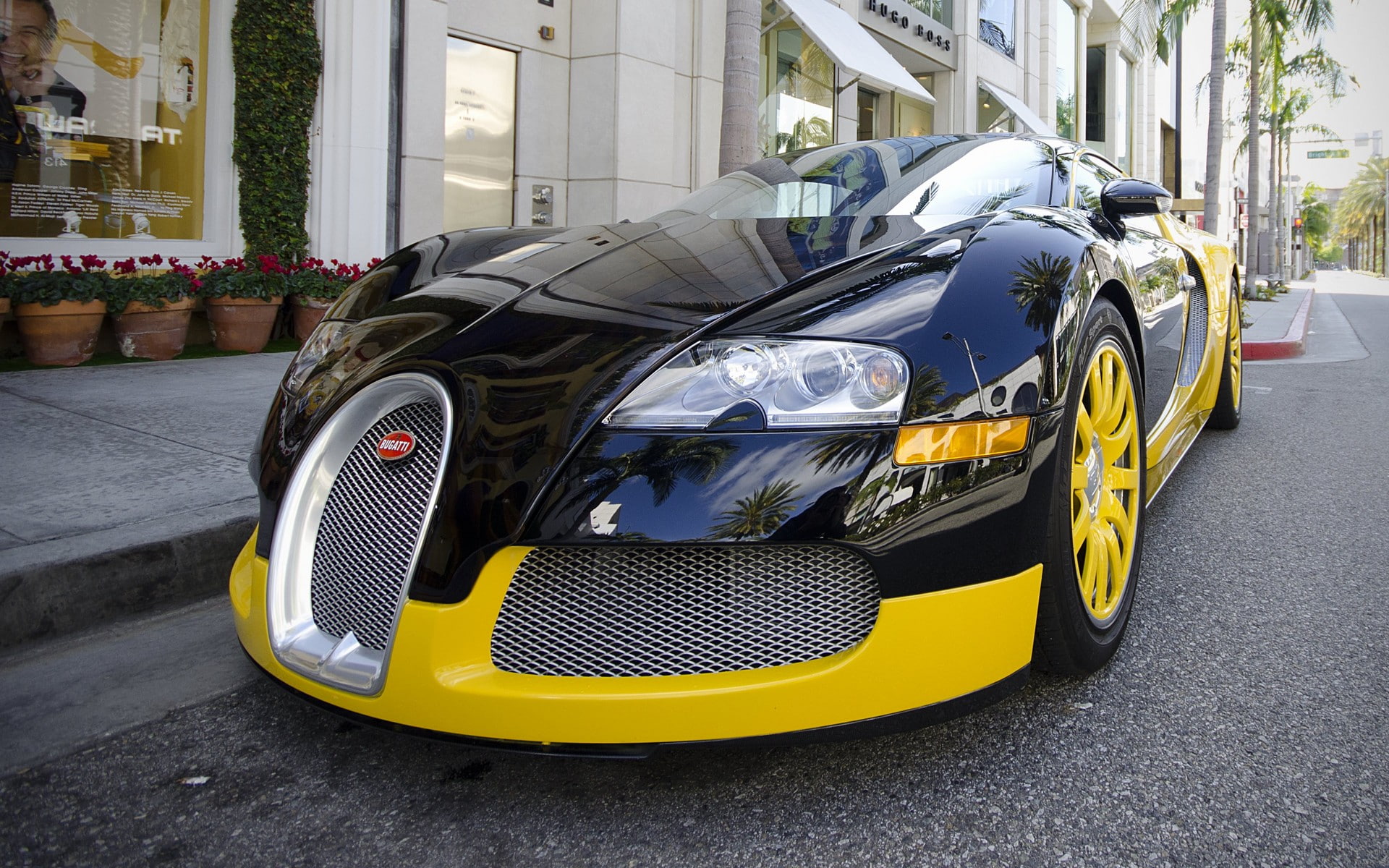 1080P, black cars, Bugatti, vehicle, car, Bugatti Veyron, HD Wallpaper