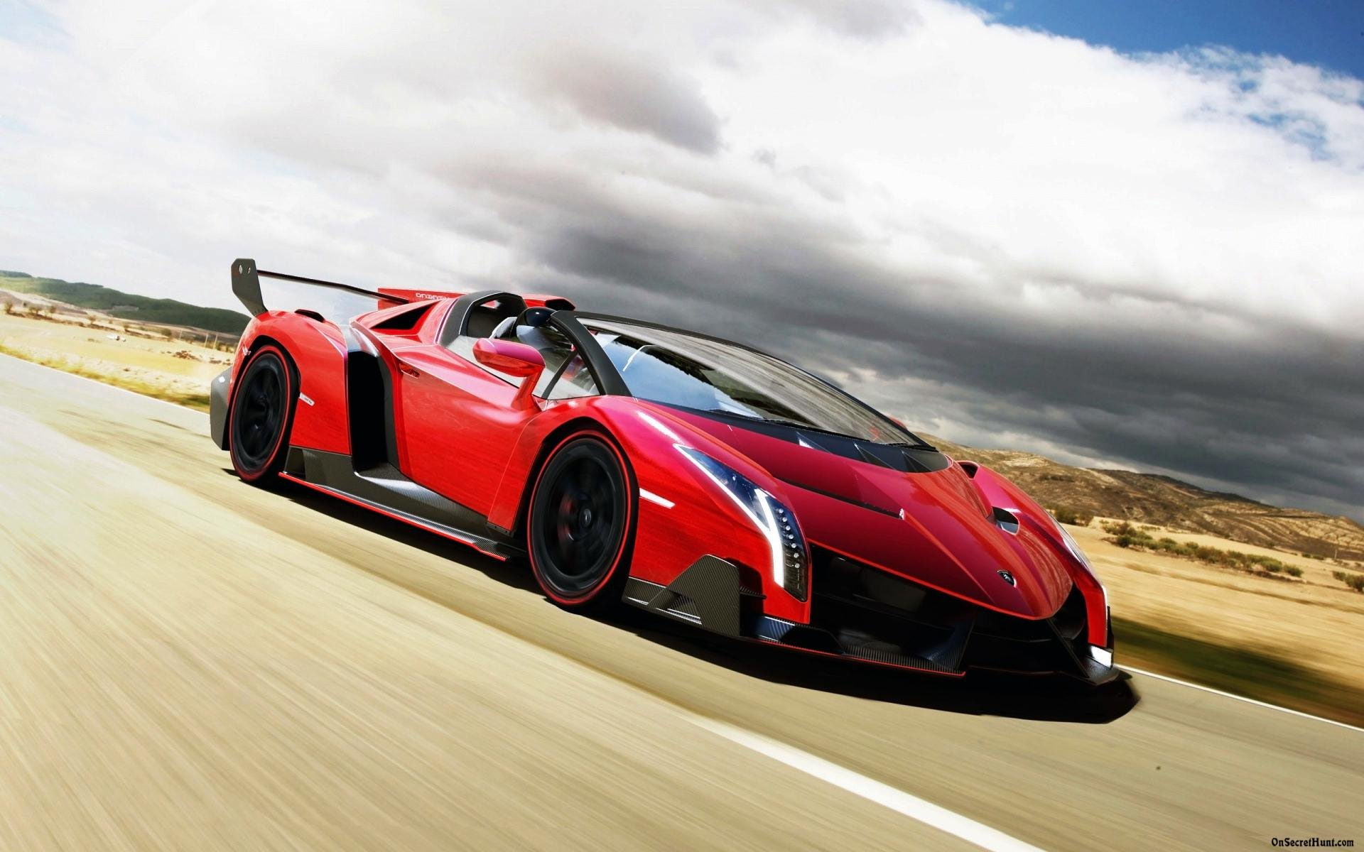 veneno, 2014, italan, roadster, red, lamborghini, 1080P, rosso, supercar, HD Wallpaper