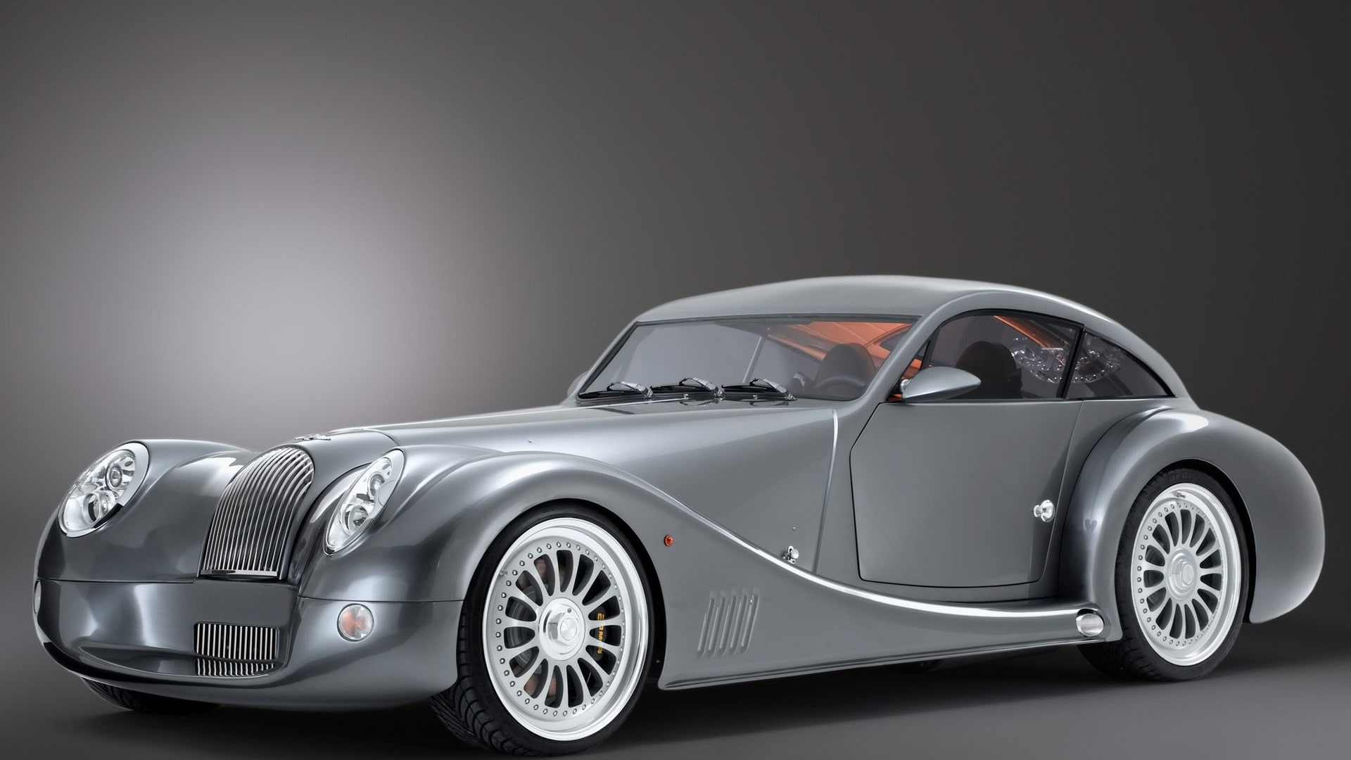 silver cars, car, studio shot, motor vehicle, clean, black background, Wiesmann, wheel, 1080P, indoors, silver colored, metal, no people, gray background, HD Wallpaper