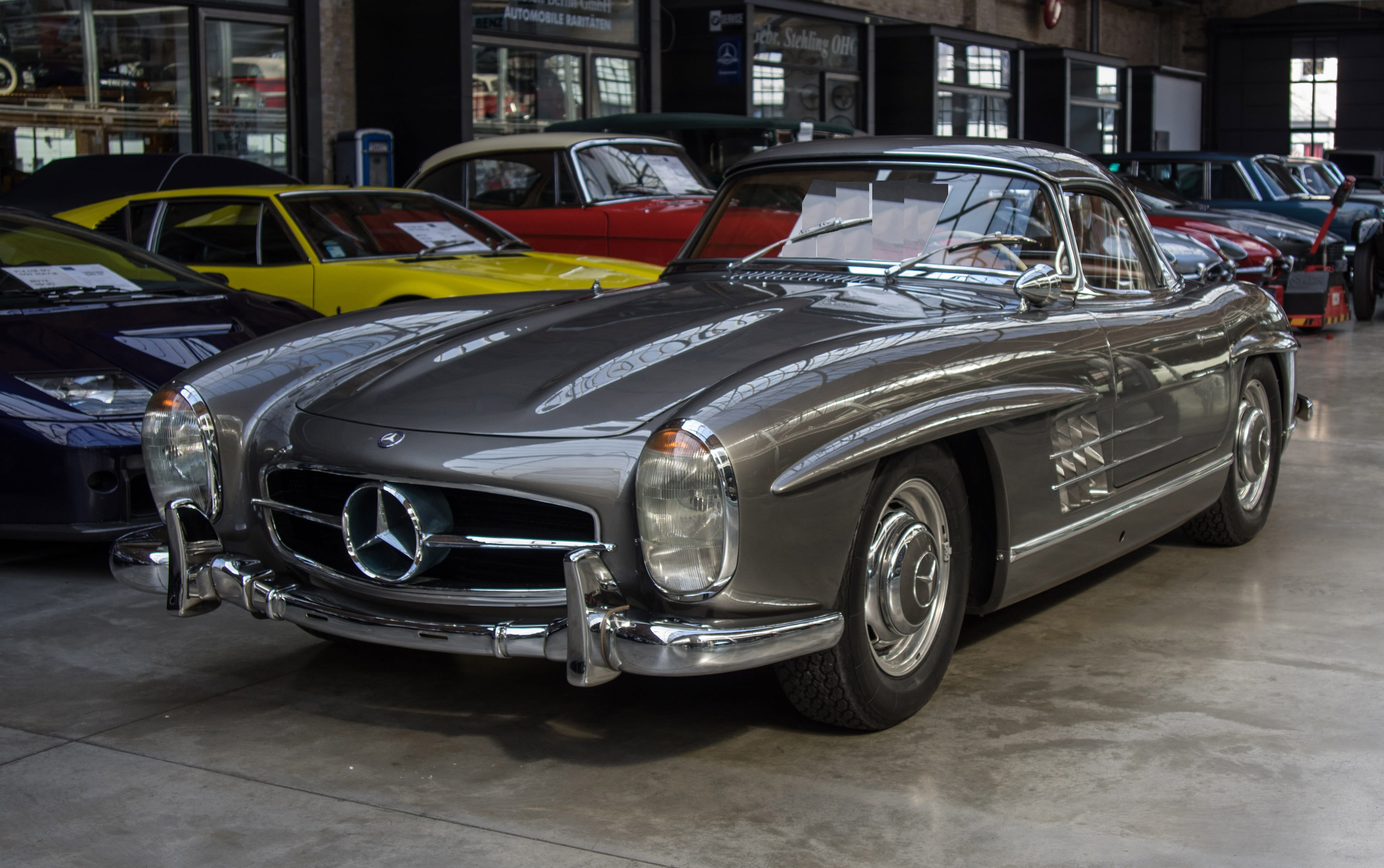 luxury, exhibition, oldtimer, nostalgia, stationary, garage, built structure, wealth, day, sports car, car, mercedes, motor vehicle, outdoors, transportation, HD Wallpaper