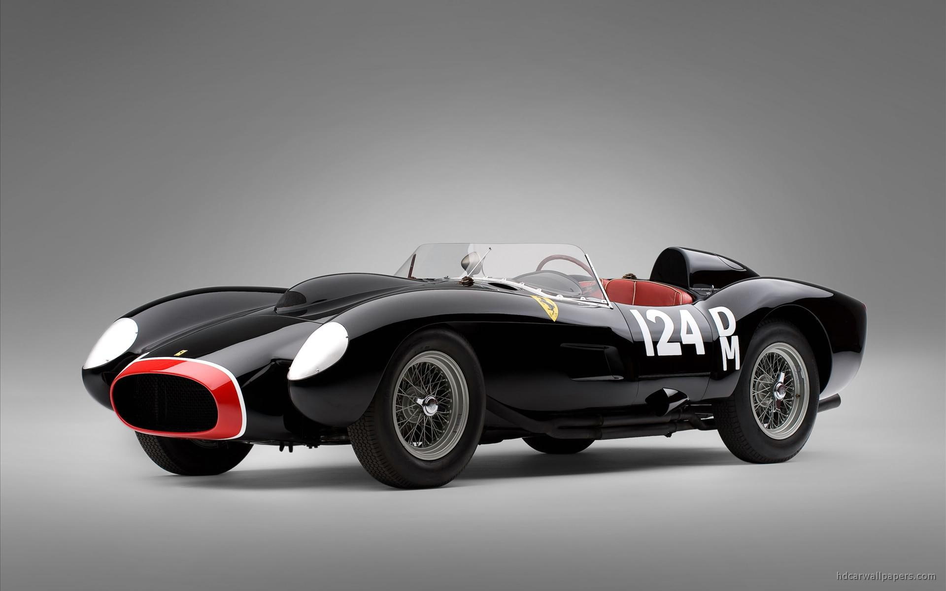 ferrari, 1957, 1080P, black, rossa, testa, cars, coupe, HD Wallpaper