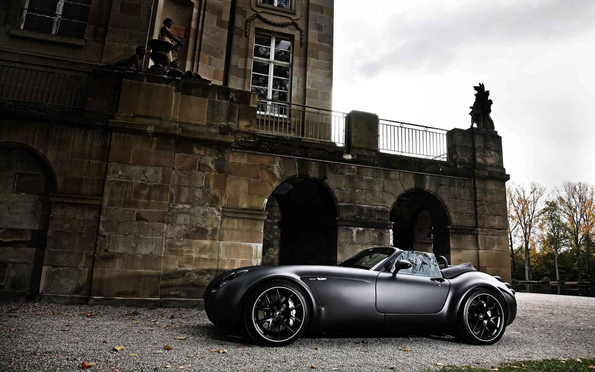 mf5, mf, hd, 1080P, coupe, convertible, cars, wiesmann, matte, black, HD Wallpaper