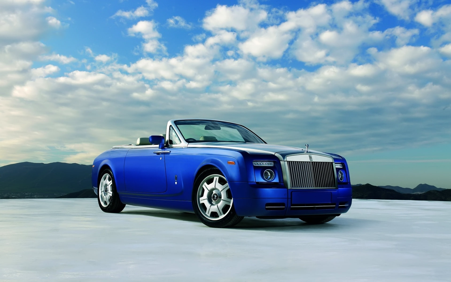 coupe, blue, rolls, convertible, drophead, 1080P, royce, phantom, HD Wallpaper