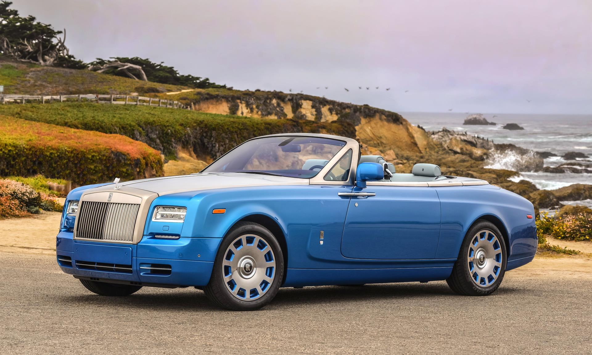 royce, rolls, car, pebble, coupe, 1080P, phantom, beach, drophead, HD Wallpaper