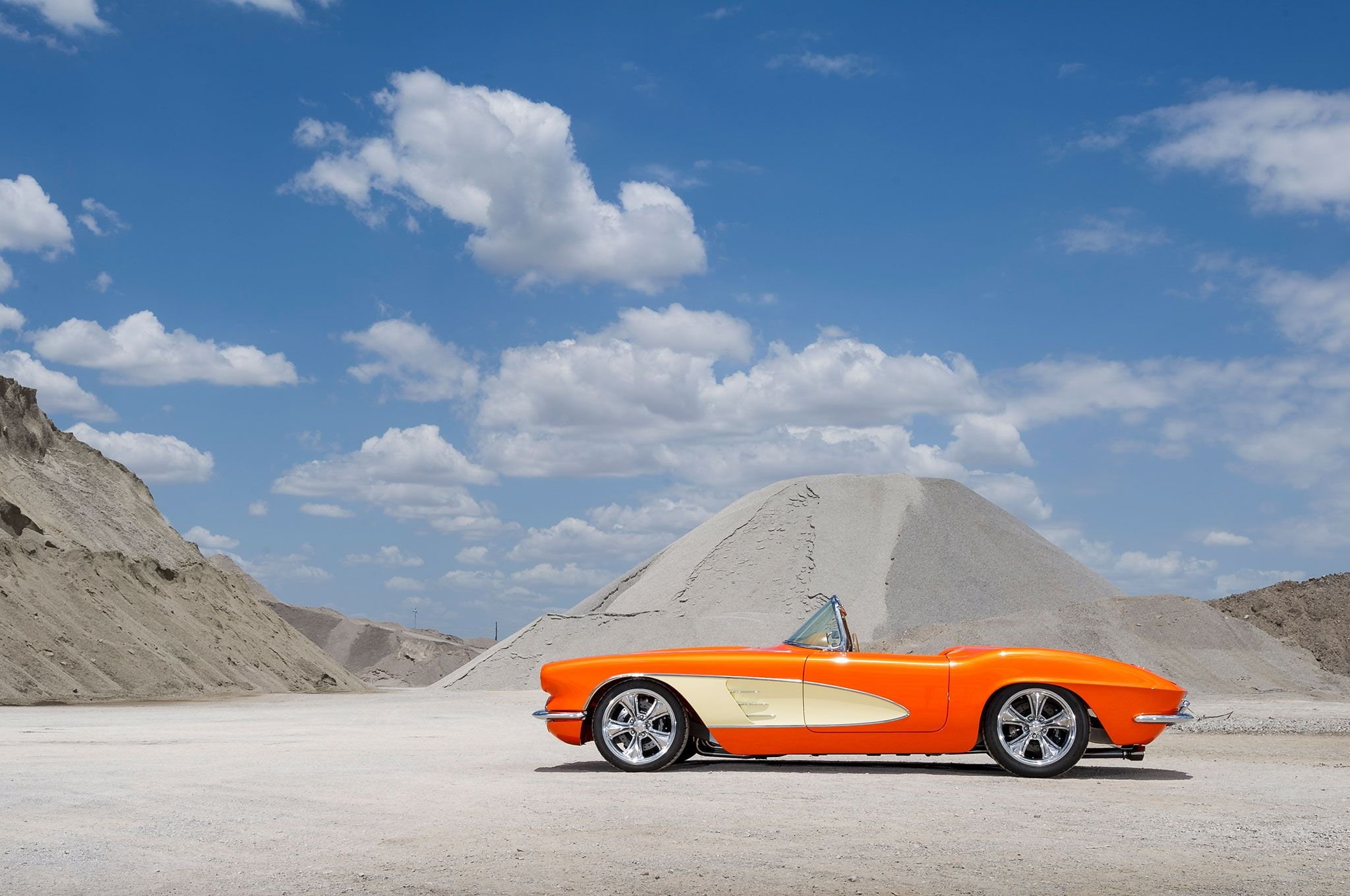 1961, 1080P, cars, orange, corvette, chevy, convertible, (c1), HD Wallpaper