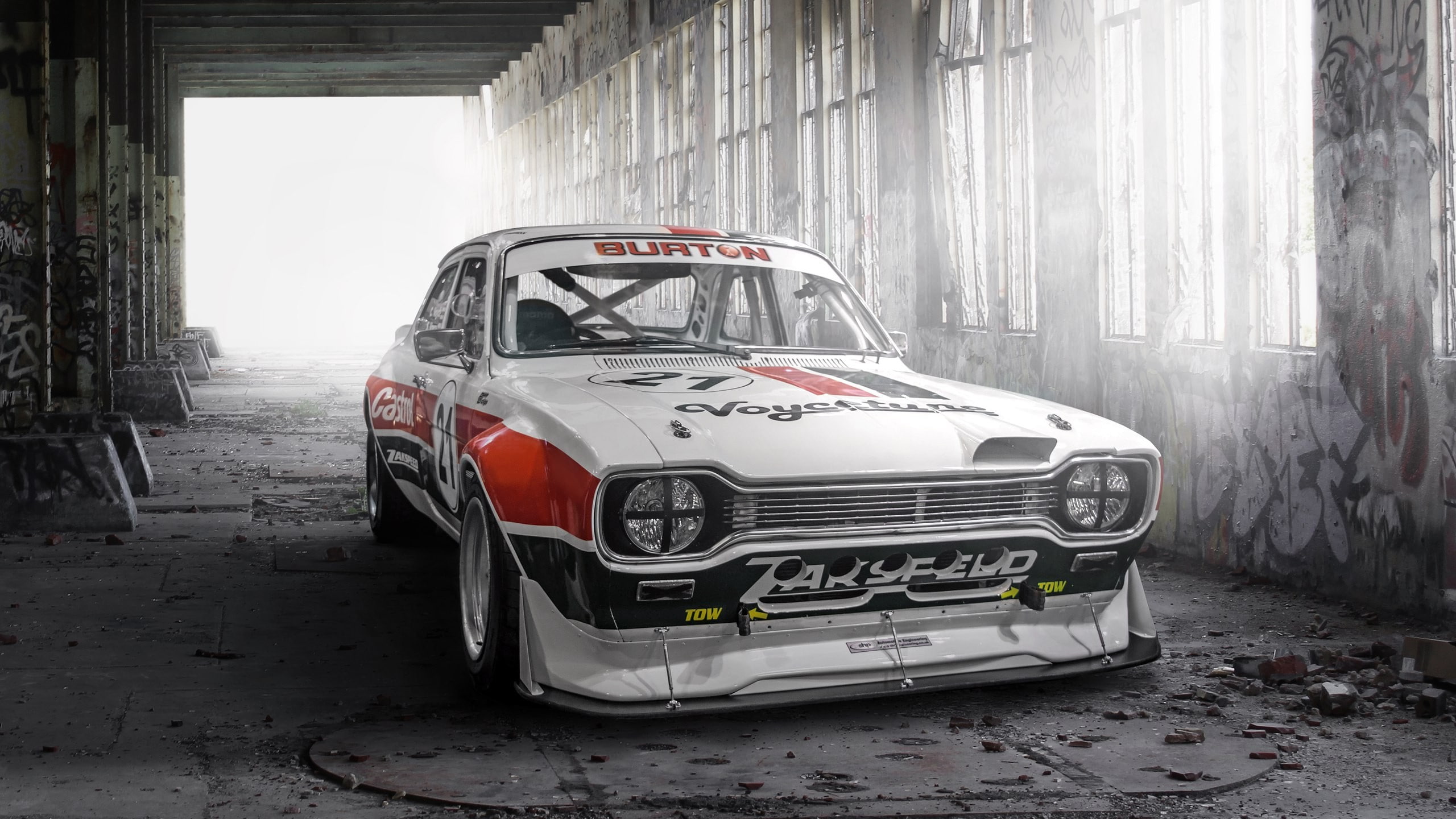 ruined, run-down, red, land vehicle, damaged, car wheels sports car ford escort mk1, car, bad condition, demolished, obsolete, retro styled, architecture, HD Wallpaper