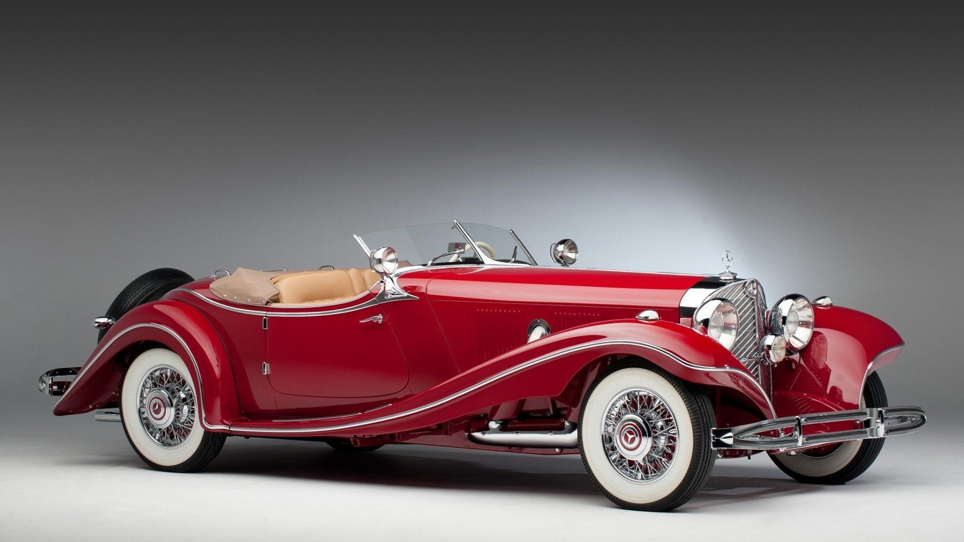 Mercedes-Benz, Red Car, Luxury Car, Mercedes-Benz 500K, 1080P, Roadster, HD Wallpaper