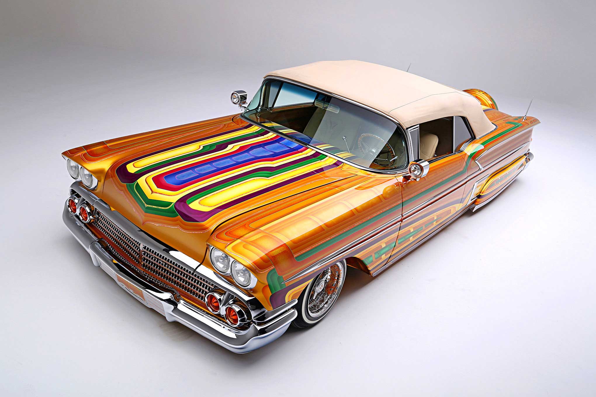 vehicle, car, chevrolet, automobile, lowrider, 1958, custom, impala, 1080P, auto, HD Wallpaper
