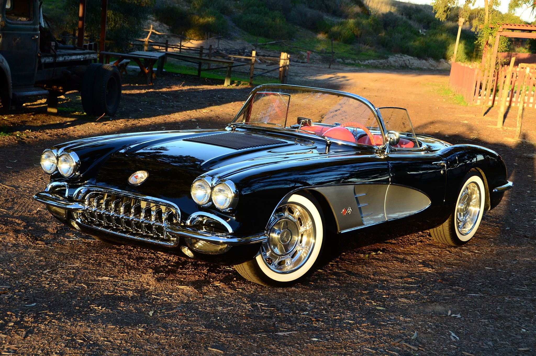 chevy, 1958, (c1), corvette, cars, modified, 1080P, HD Wallpaper