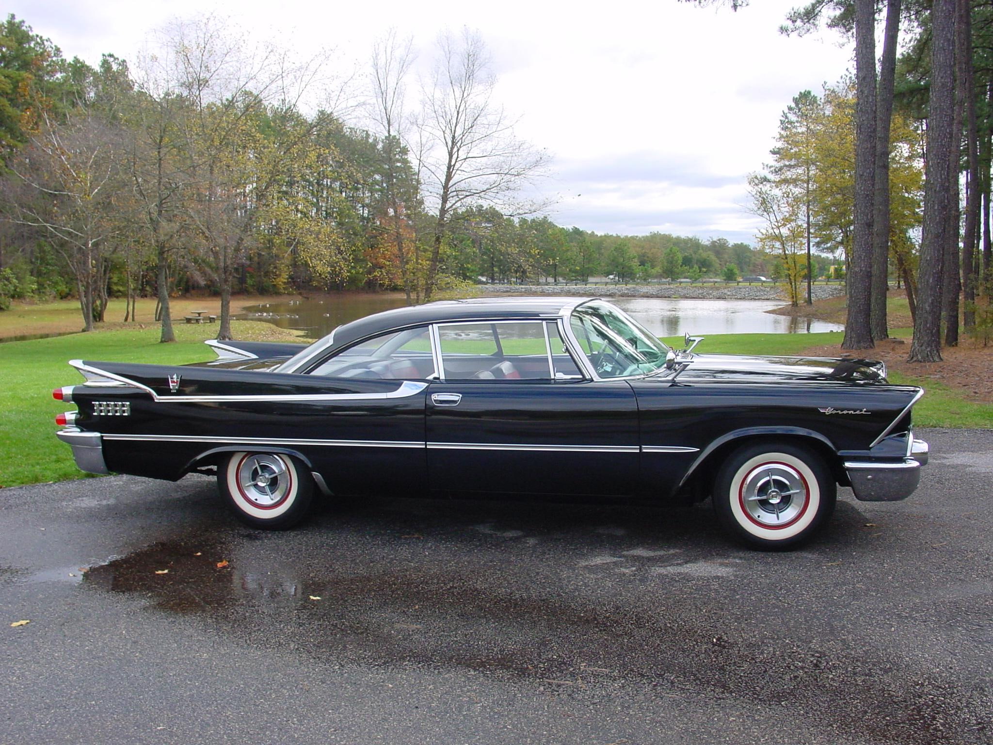 vintage, 1080P, cars, antique, classic, coronet, dodge, 1959, d500, black, HD Wallpaper