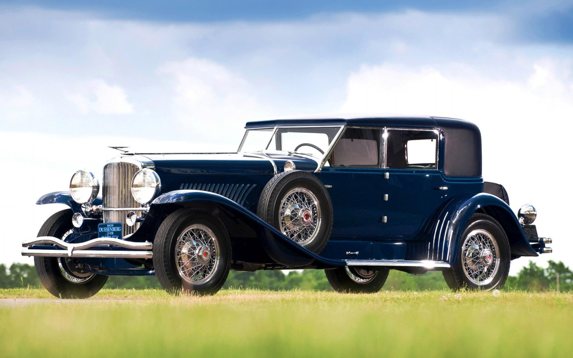 classic, duesenberg, car, blue, 1080P, 1920x1200, cars, HD Wallpaper