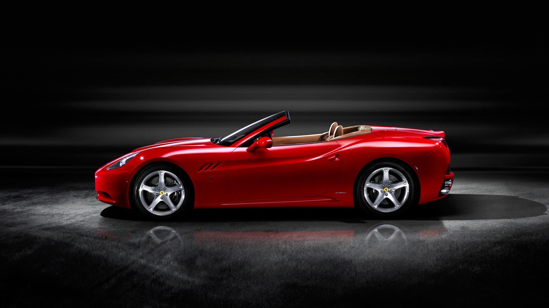 shiny, 1080P, luxury, wealth, mode of transportation, indoors, sports car, motor vehicle, speed, sport, red cars, car, transportation, Ferrari California, HD Wallpaper