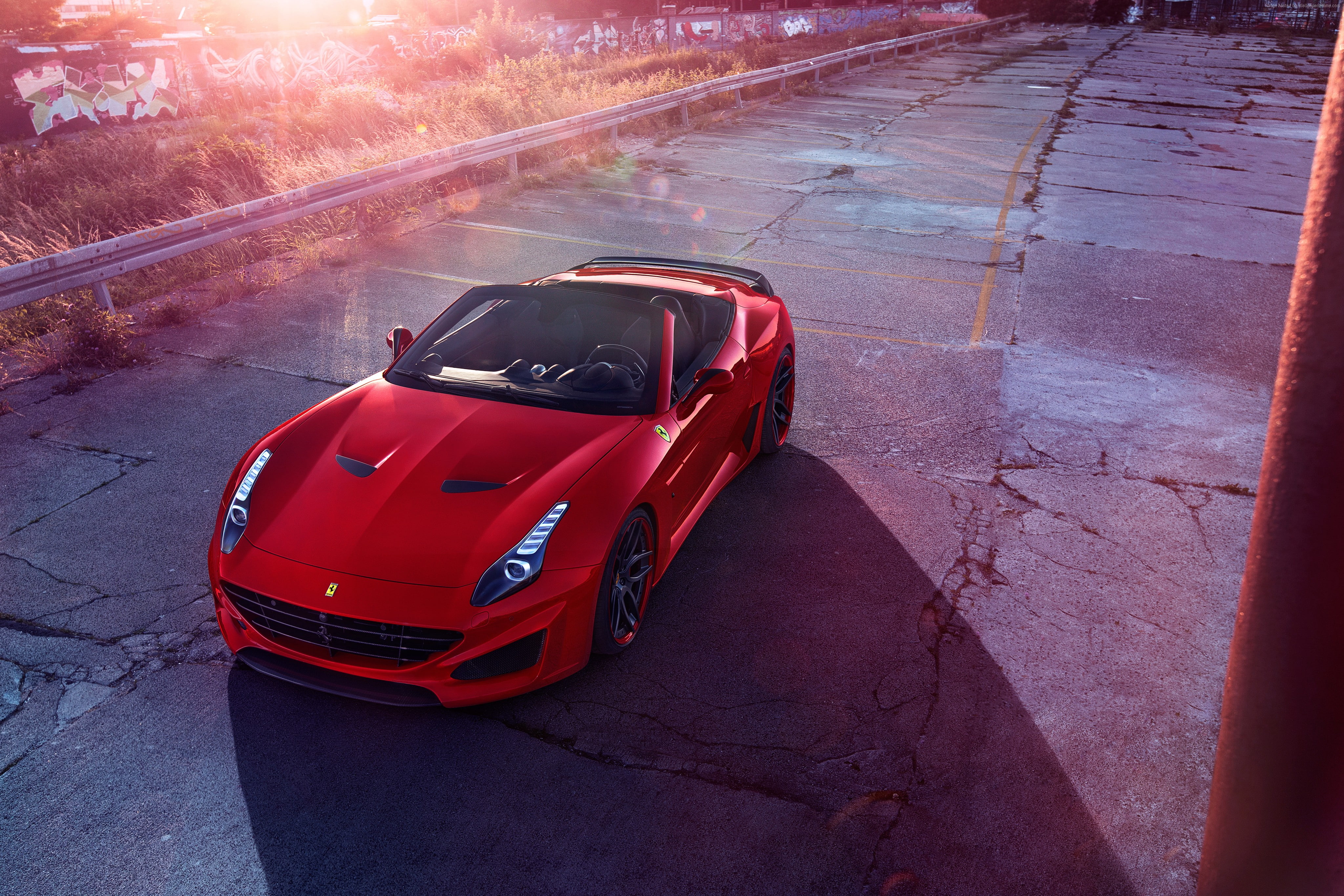 4K, red, Novitec Rosso, Ferrari California T N-largo, supercar 2016, HD Wallpaper