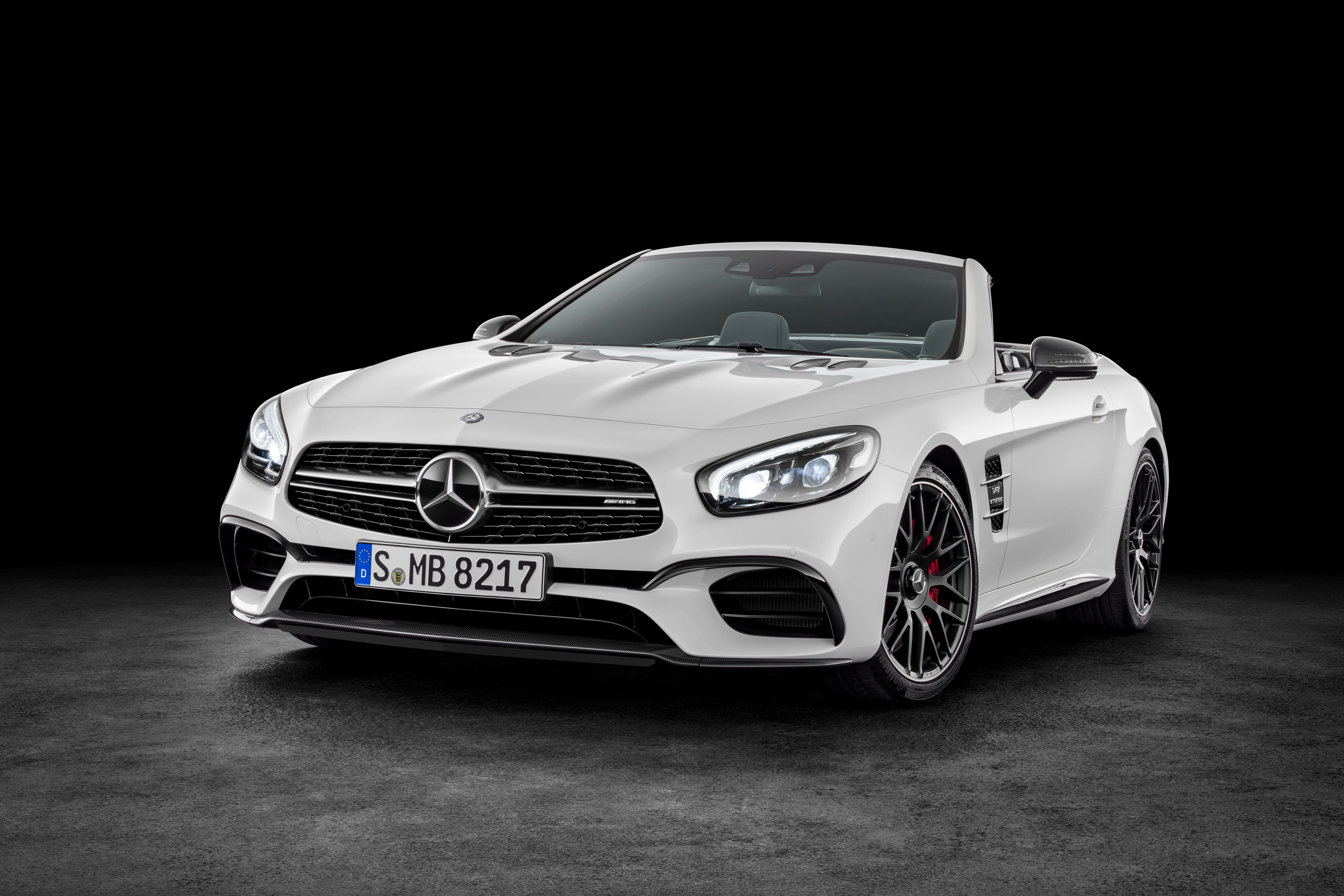SL-Class, Mercedes, without a roof, white, R231, 4K, AMG, Mercedes-Benz, convertible, HD Wallpaper
