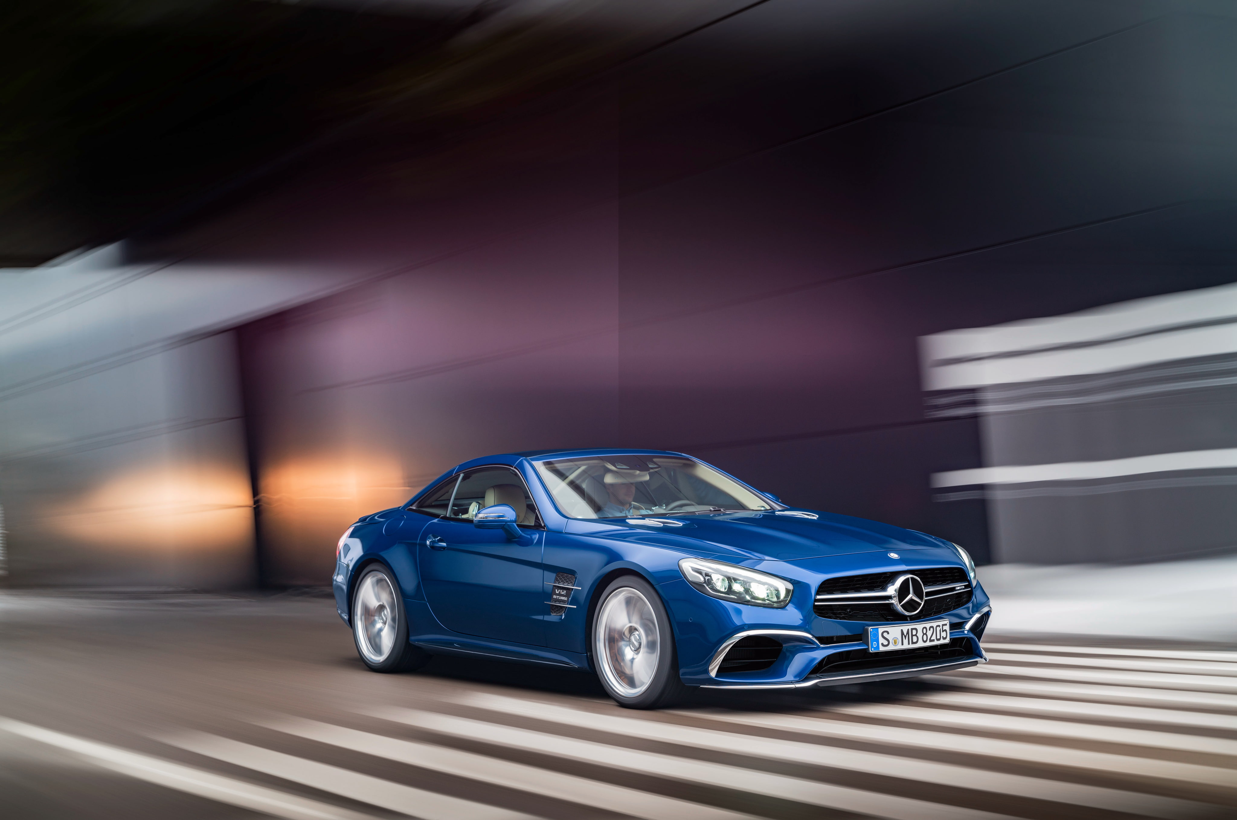4K, R231, Mercedes, Mercedes-Benz, SL-Class, convertible, blue, HD Wallpaper