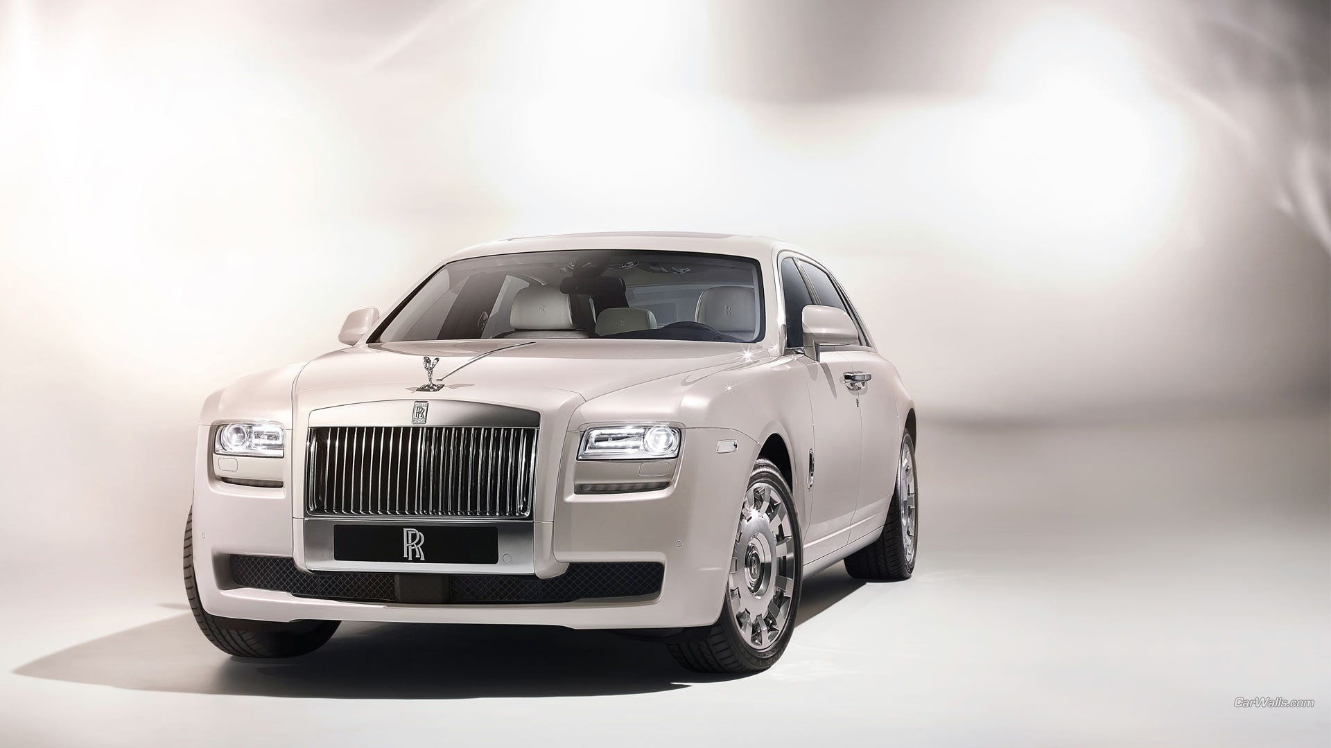Rolls-Royce Ghost, retro styled, motor vehicle, land vehicle, silver colored, luxury cars, selective focus, 1080P, no people, transportation, mode of transportation, HD Wallpaper