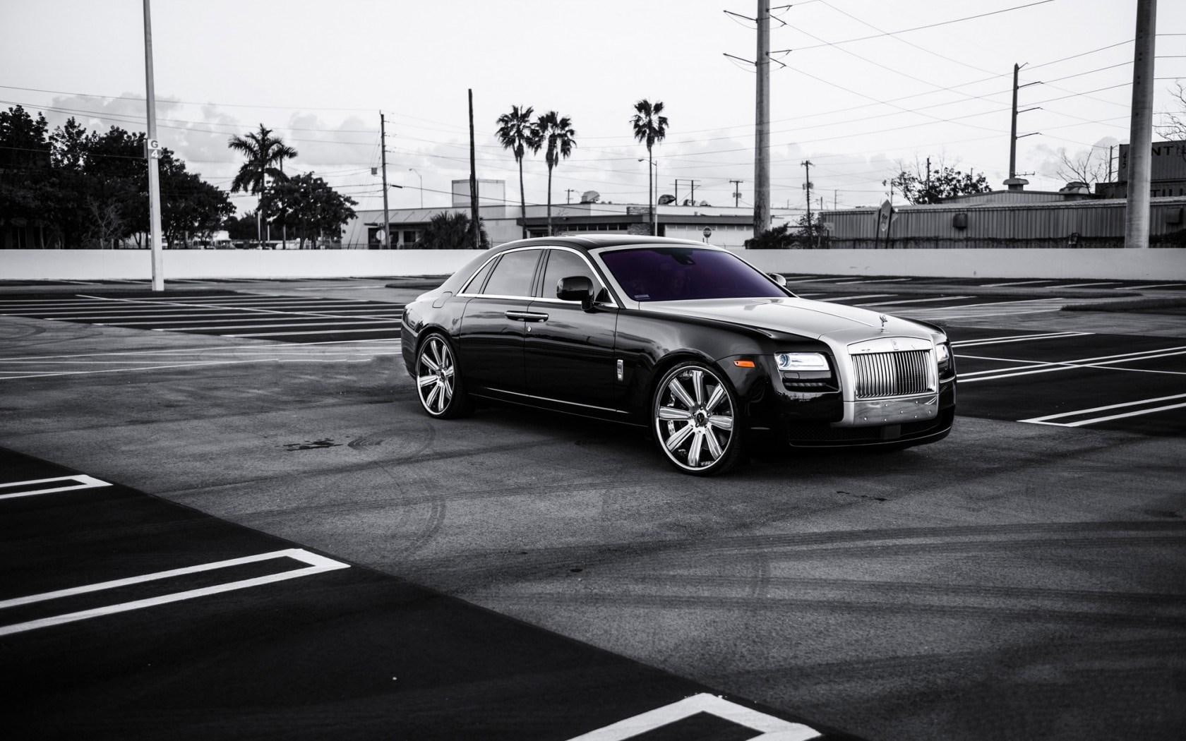 royce, 720P, parking, rolls, black, car, ghost, sedan, HD Wallpaper