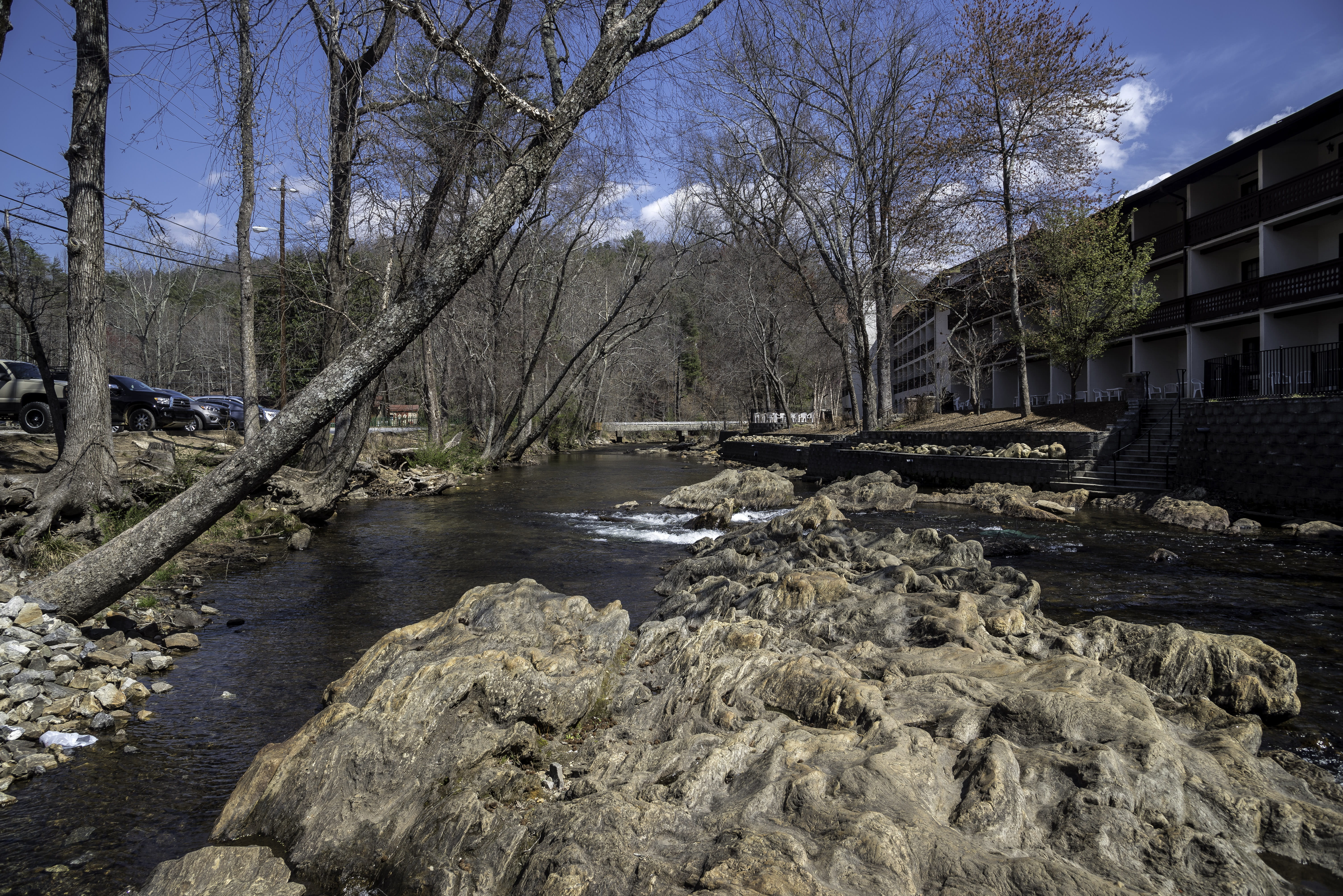 Helen, outdoors, Georgia, water, United States, no People, building exterior, trees, photos, Chattahoochee River, built structure, 5K, nature, flowing, HD Wallpaper