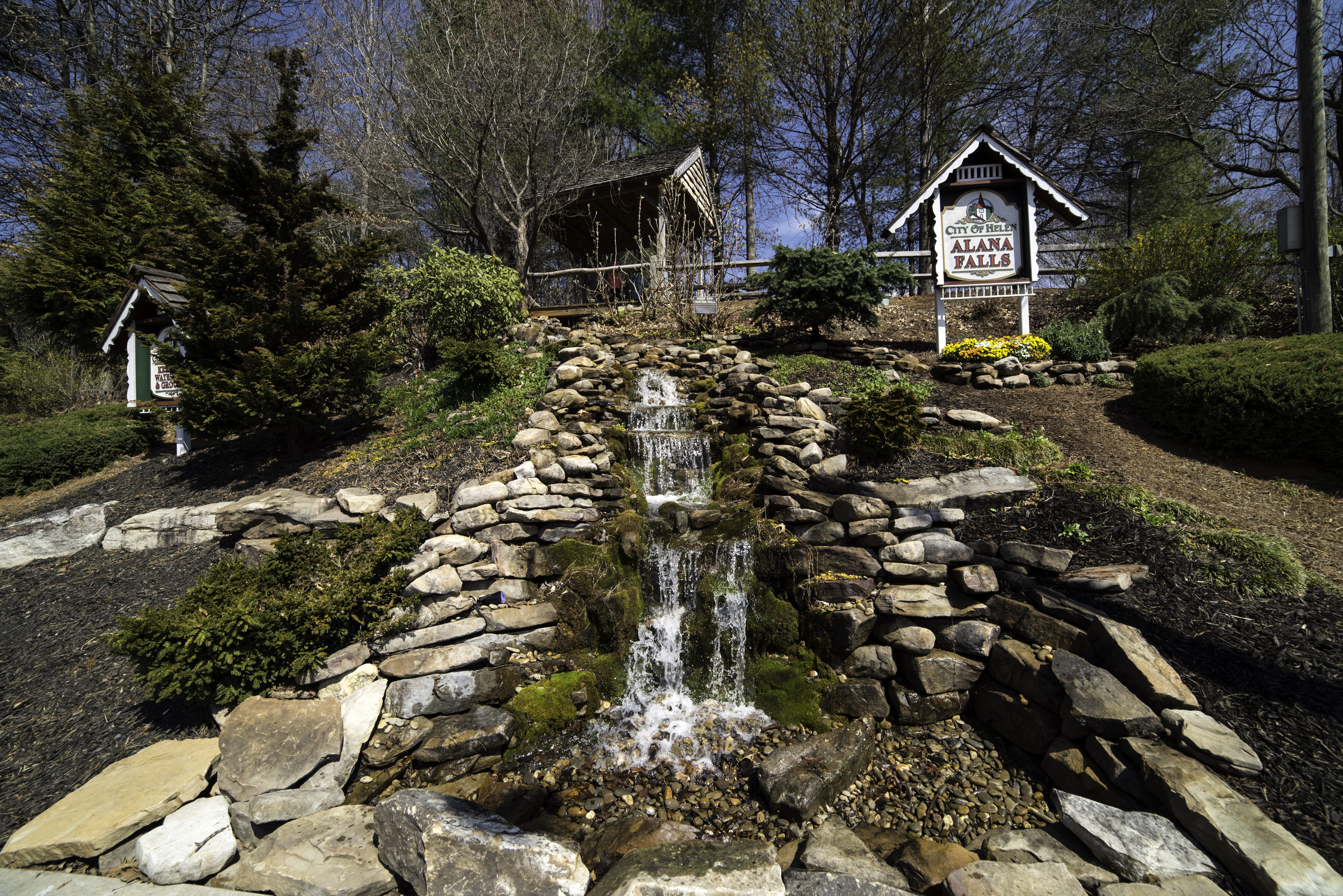 Georgia, architecture And Buildings, beauty in nature, photos, rock - object, tree, day, helen, house, forest, 5K, plant, waterfall, growth, georgia, tranquility, HD Wallpaper