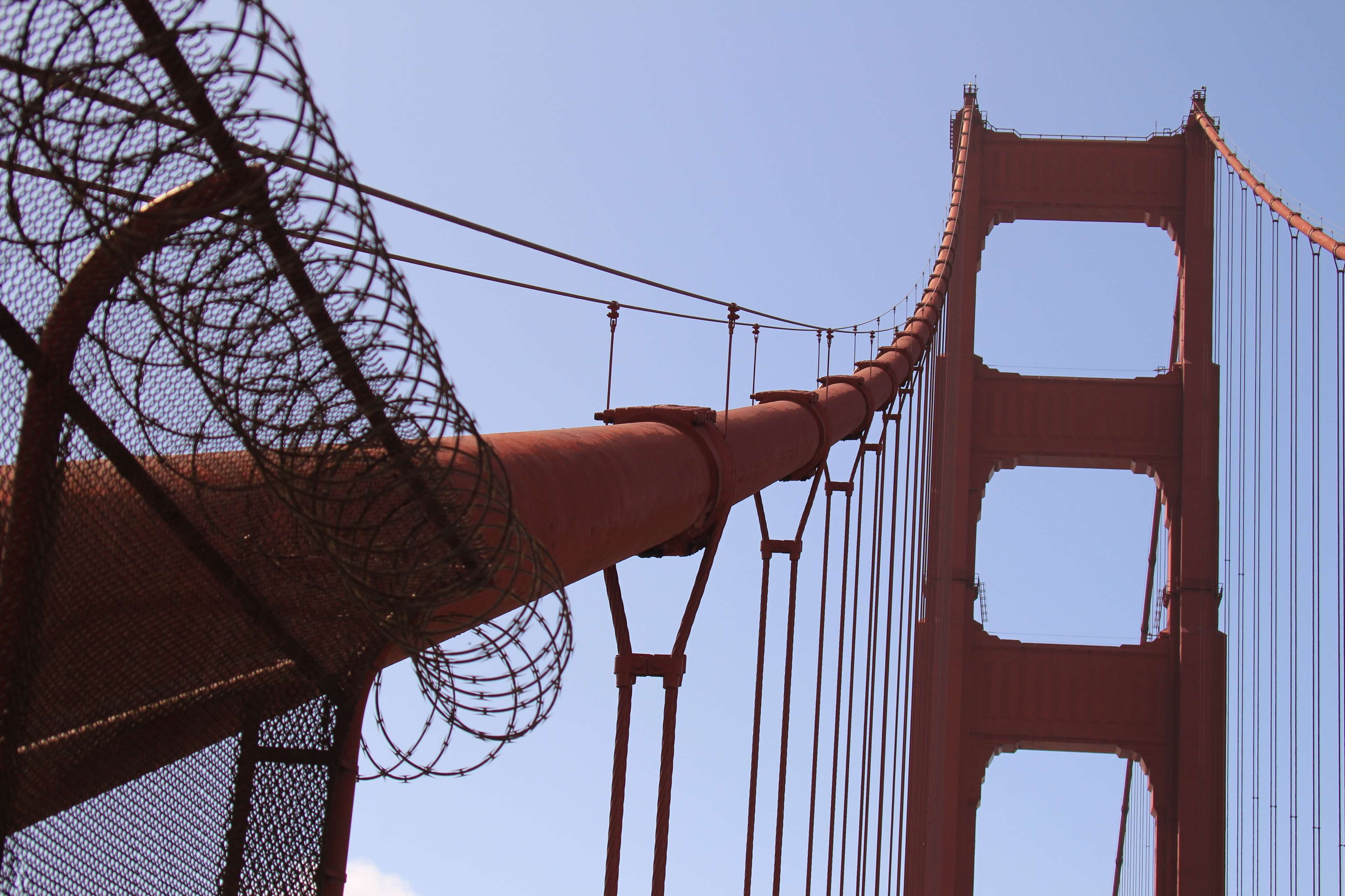 day, girder, 4K, tourism, nature, bridge - man made structure, rightscon, architecture, bridge, sky, industry, transportation, blue, sfmuni, busterposey, HD Wallpaper