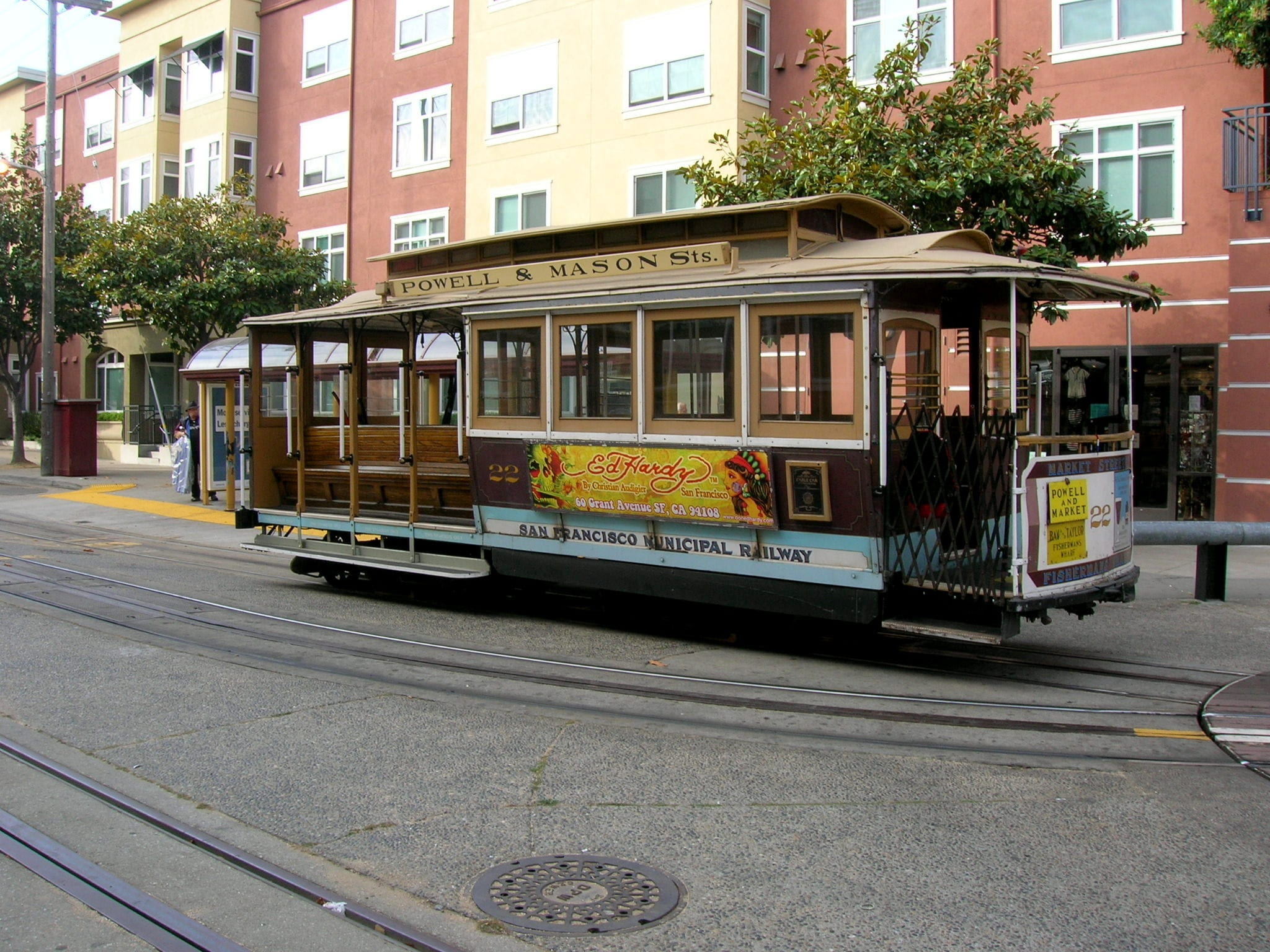 city, day, street, mode of transportation, transportation, architecture, built structure, 1080P, traffic, land vehicle, transport, cable car, train, railroad track, HD Wallpaper