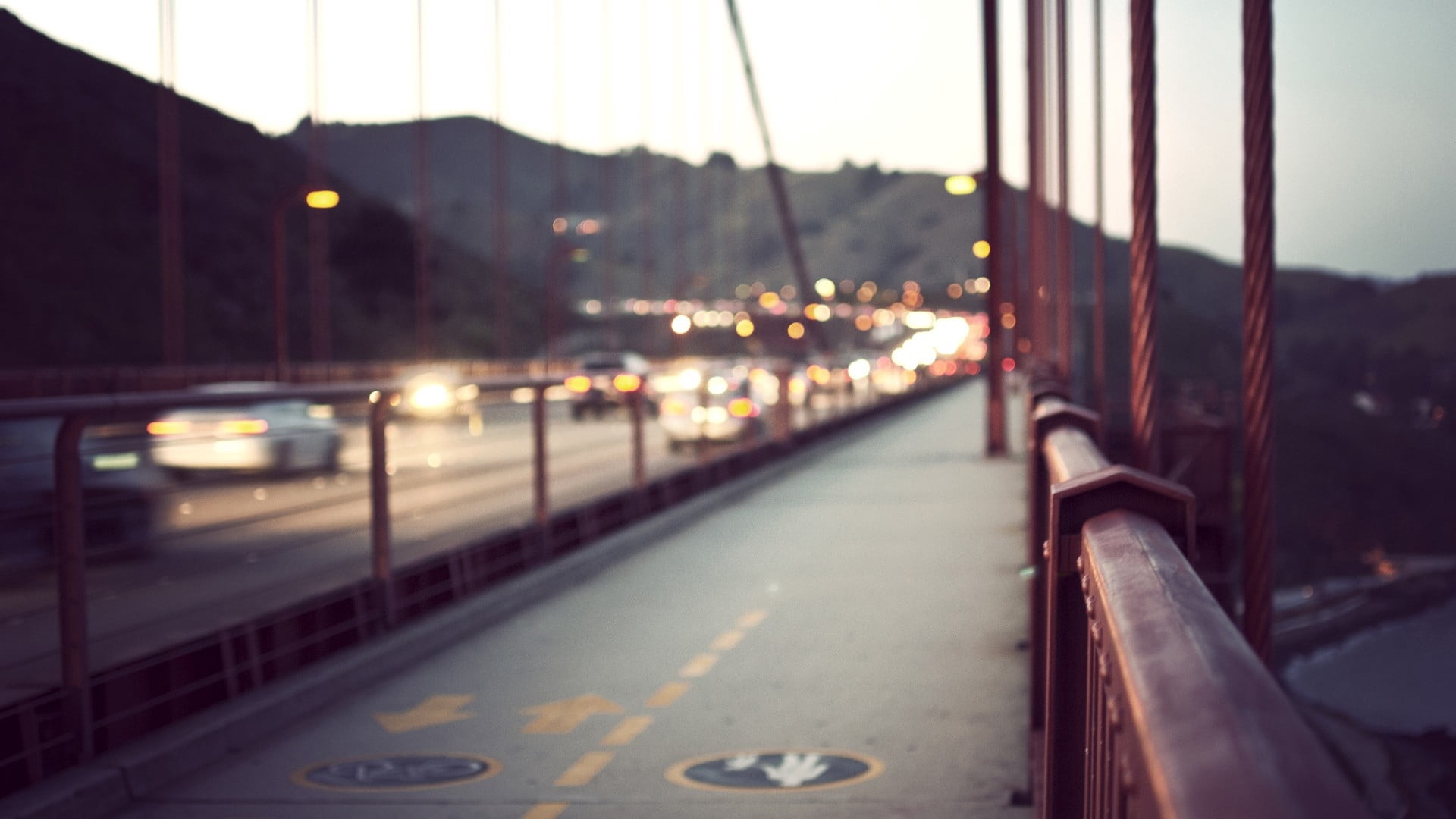 bridge - Man Made Structure, highway, mode of Transport, mode of transportation, no People, travel Destinations, motion, sunset, traffic, motor vehicle, HD Wallpaper