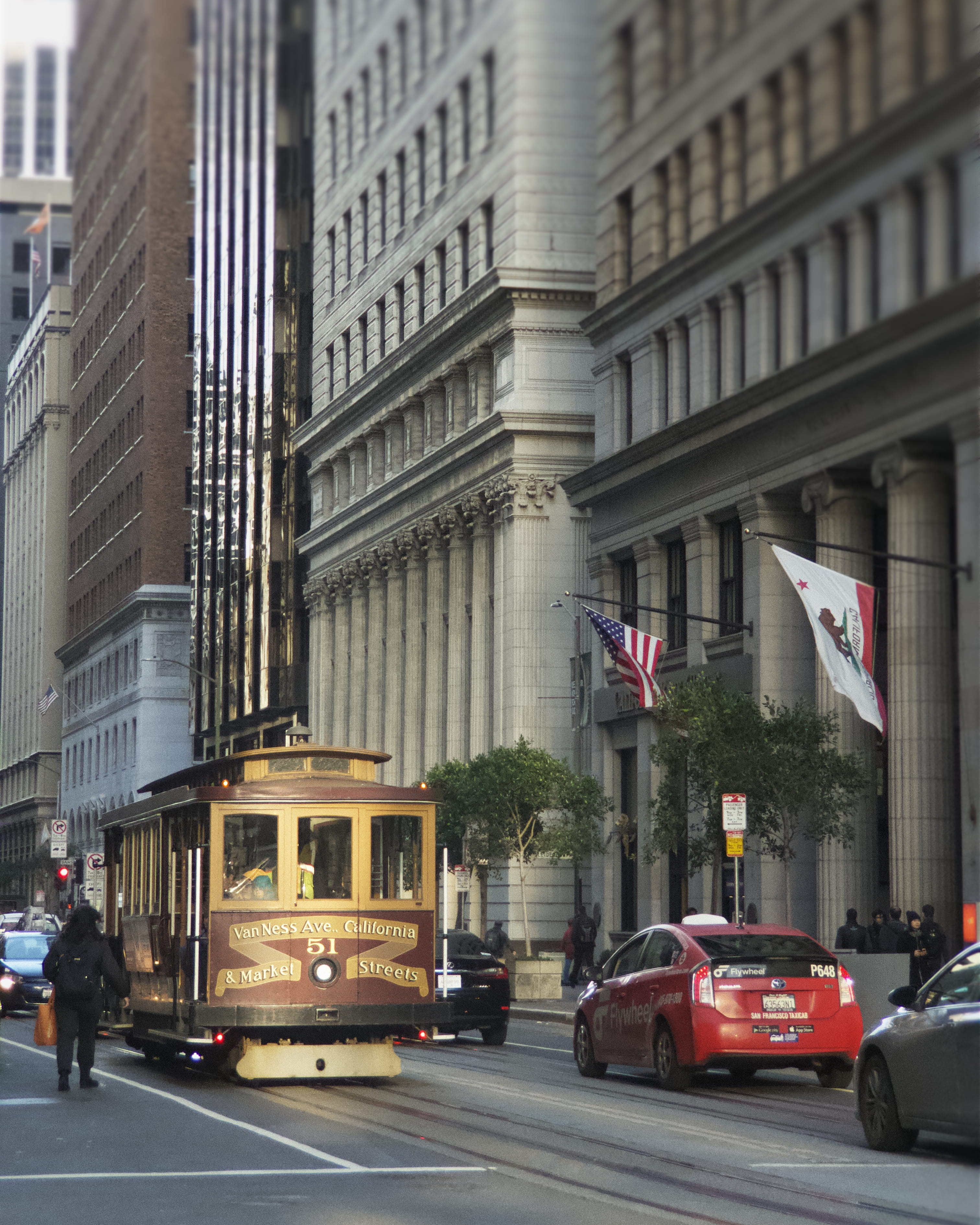 built structure, human, tram, skyscraper, city life, person, motion, double-decker bus, mode of transportation, public transportation, city street, building exterior, Phone HD Wallpaper