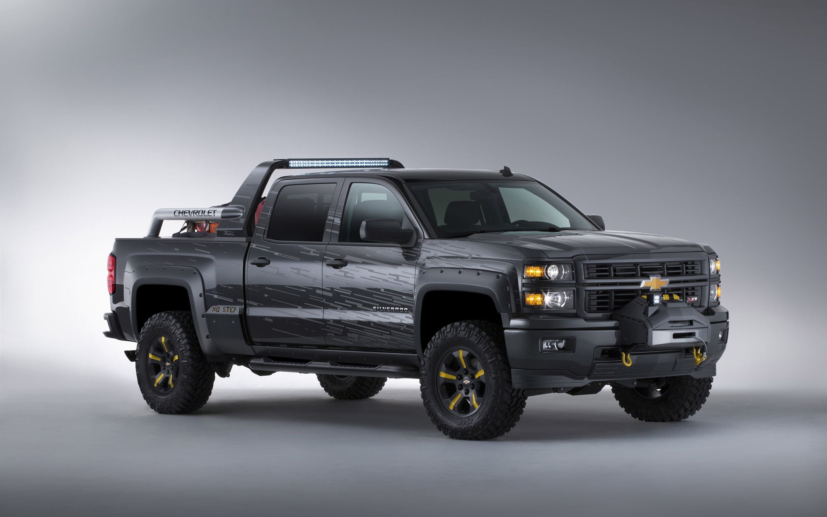 silverado, 2K, Chevrolet Concept, crew, black, concept, ops, truck, pickup, chevrolet, cab, HD Wallpaper