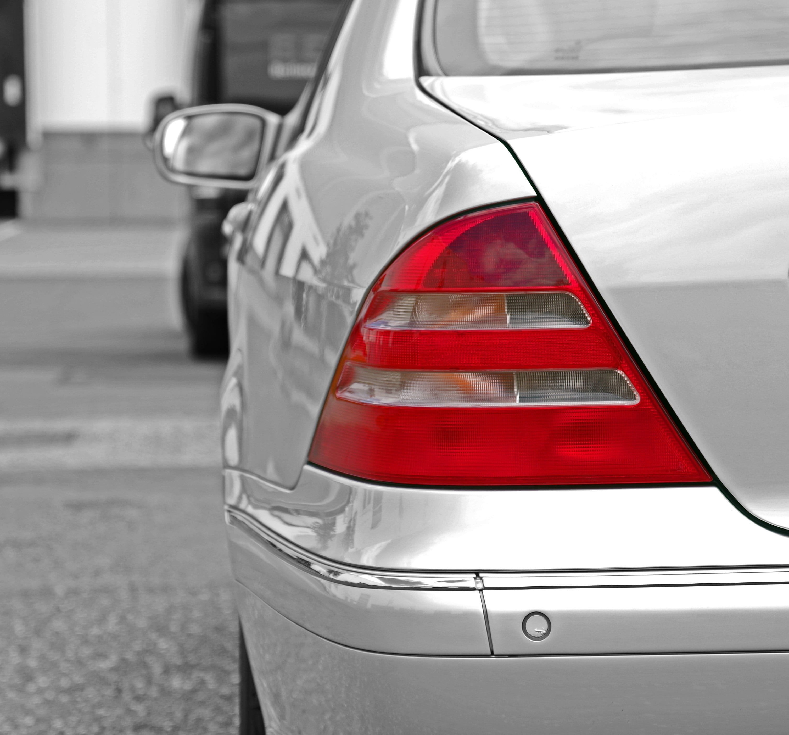 silver colored, transport system, street, outdoors, drive, 2K, traffic, back light, mercedes, motor vehicle, auto, retail, close-up, mode of transportation, HD Wallpaper