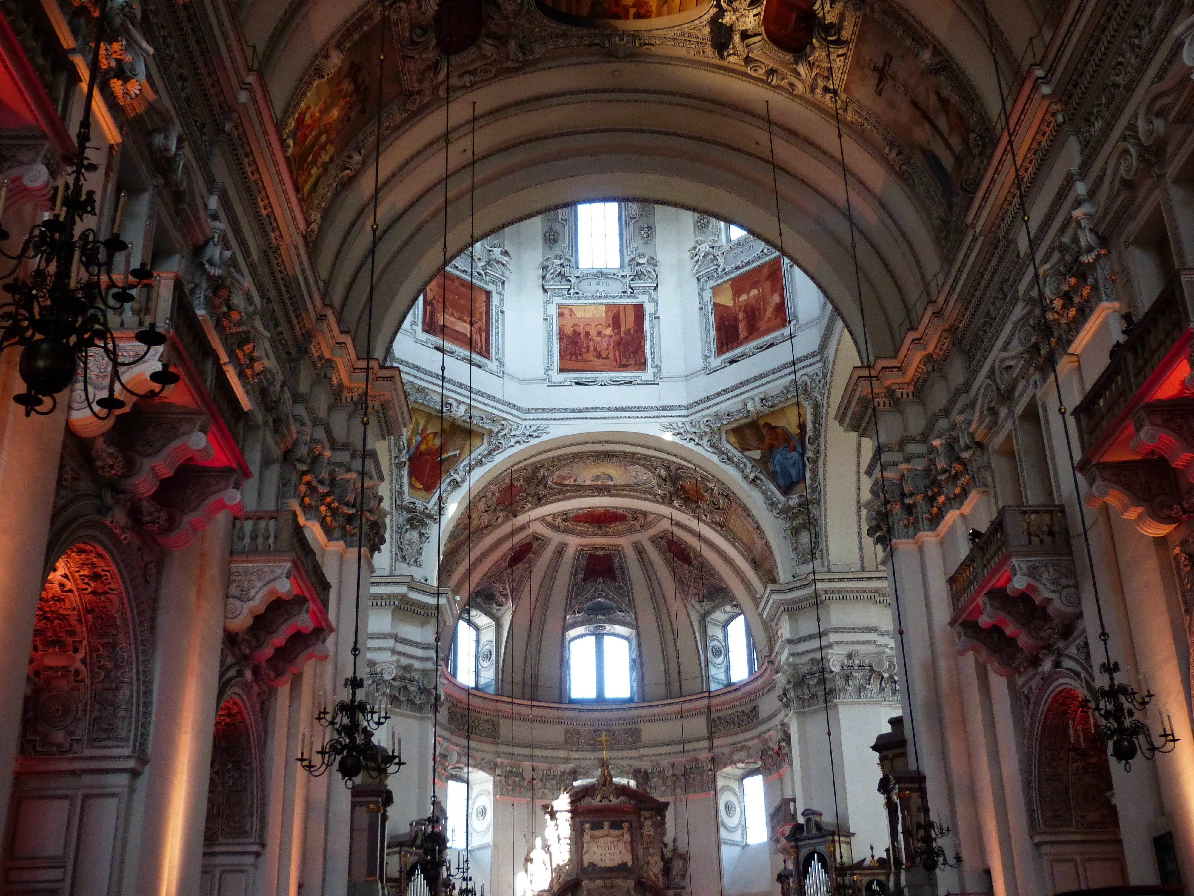 turned, architecture, architecture and art, historic preservation, stucco work, ornate, mural, ceiling painting, religion, interior, unesco world heritage, HD Wallpaper