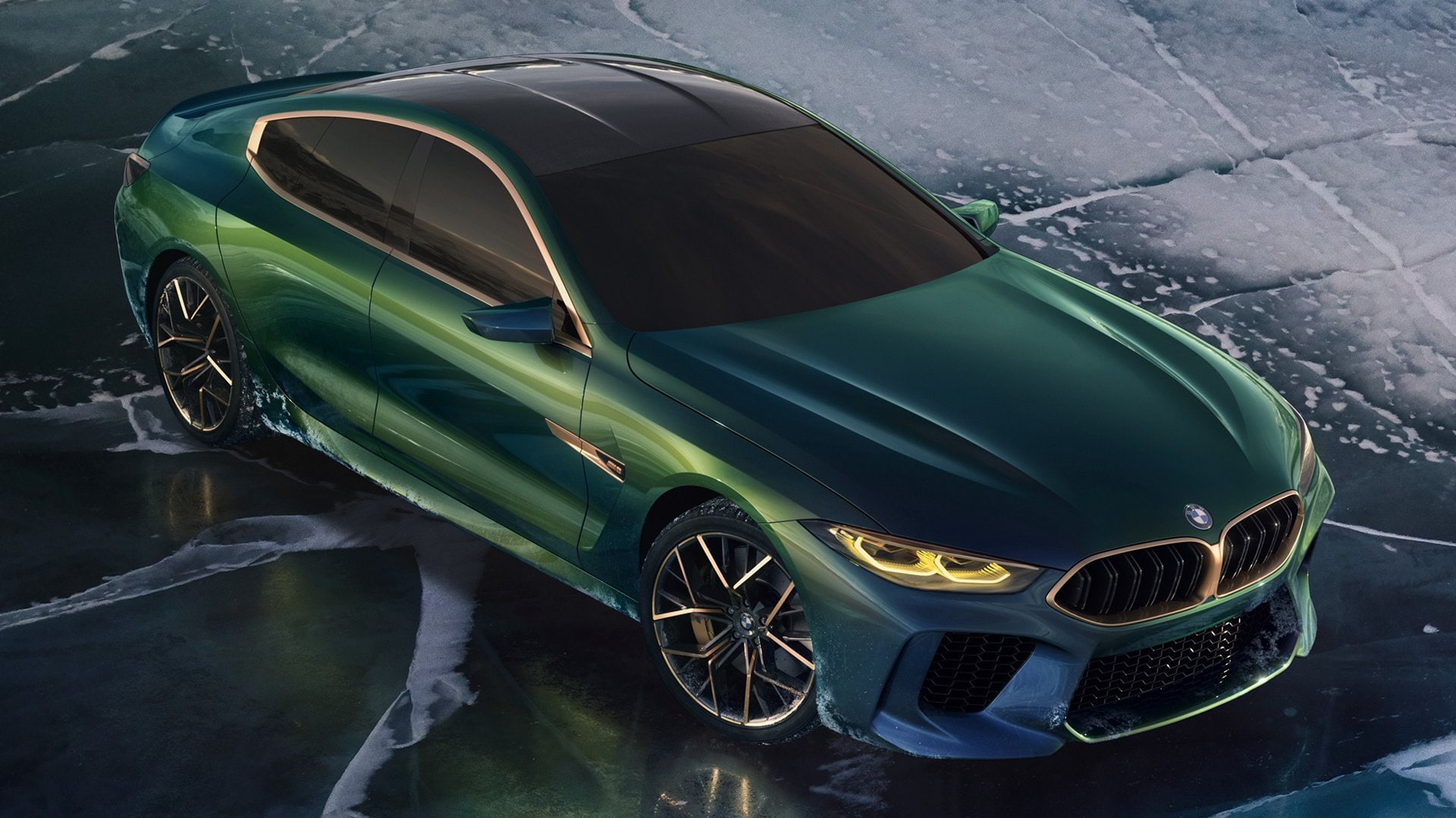 BMW, BMW M8 Gran Coupe, Car, Concept Car, Green Car, Luxury Car, 1080P, HD Wallpaper